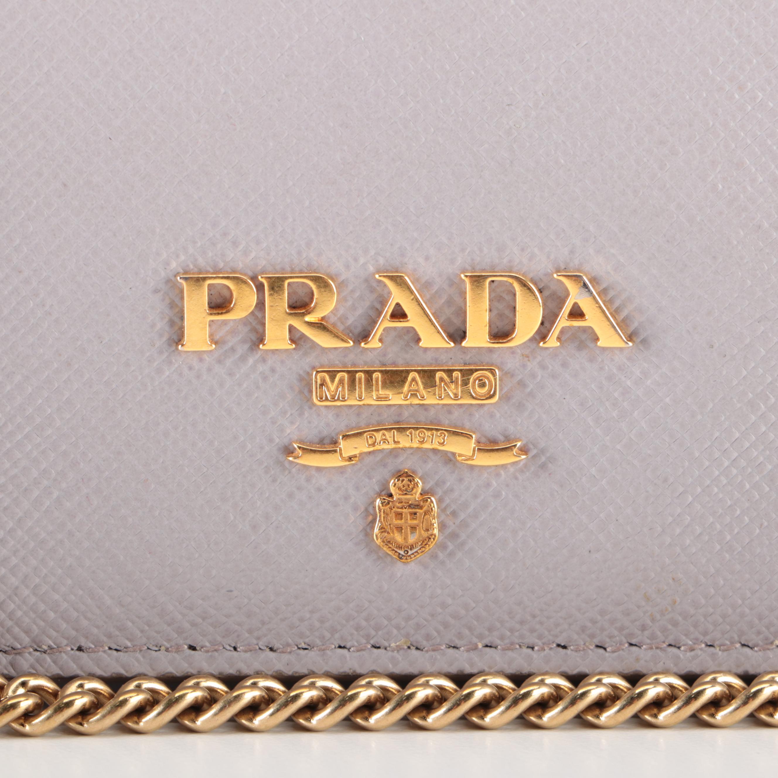 Prada Wallet on Chain in Saffiano Leather