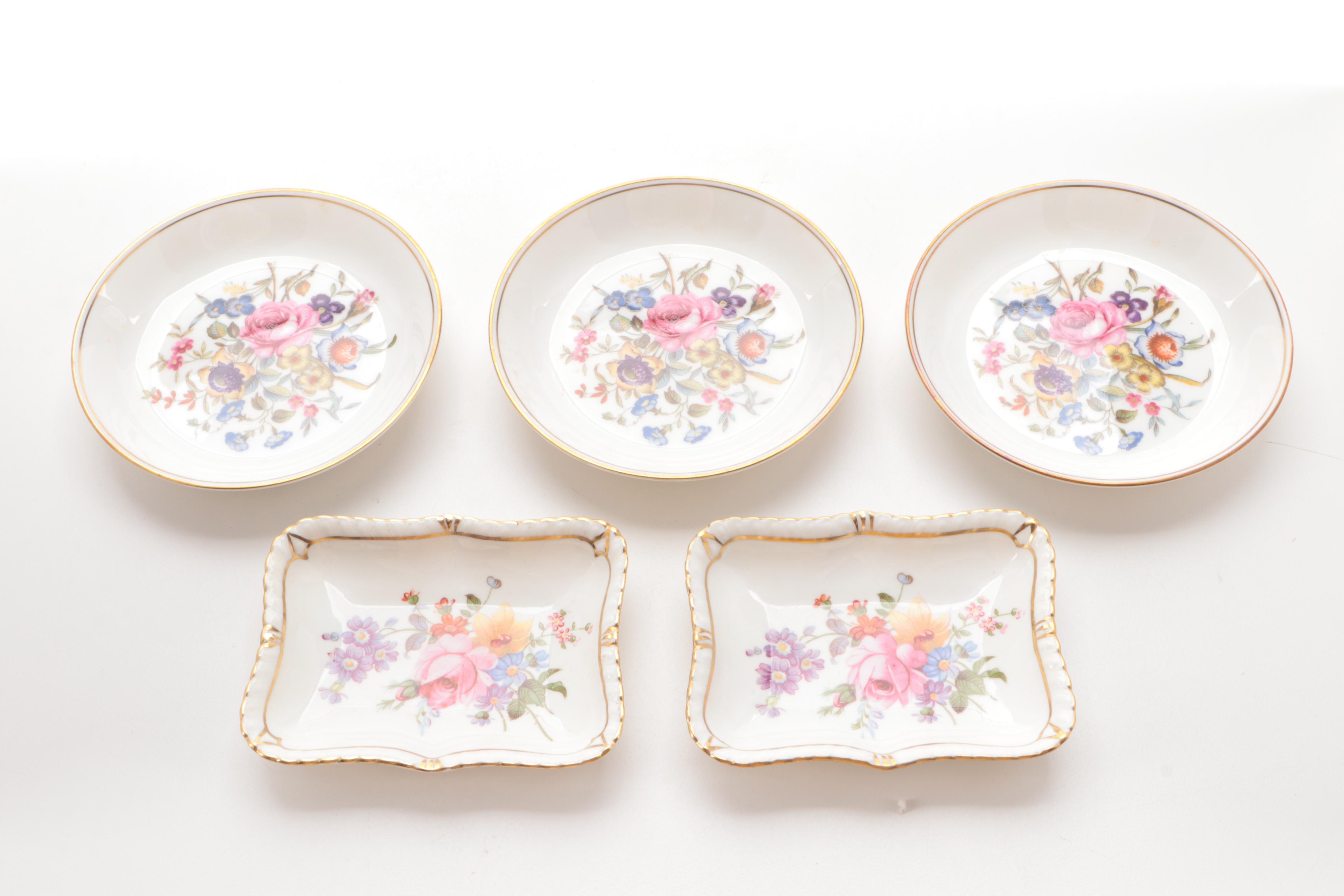 Royal Worcester and Royal Crown Derby Porcelain Dishes with Presntation Cases