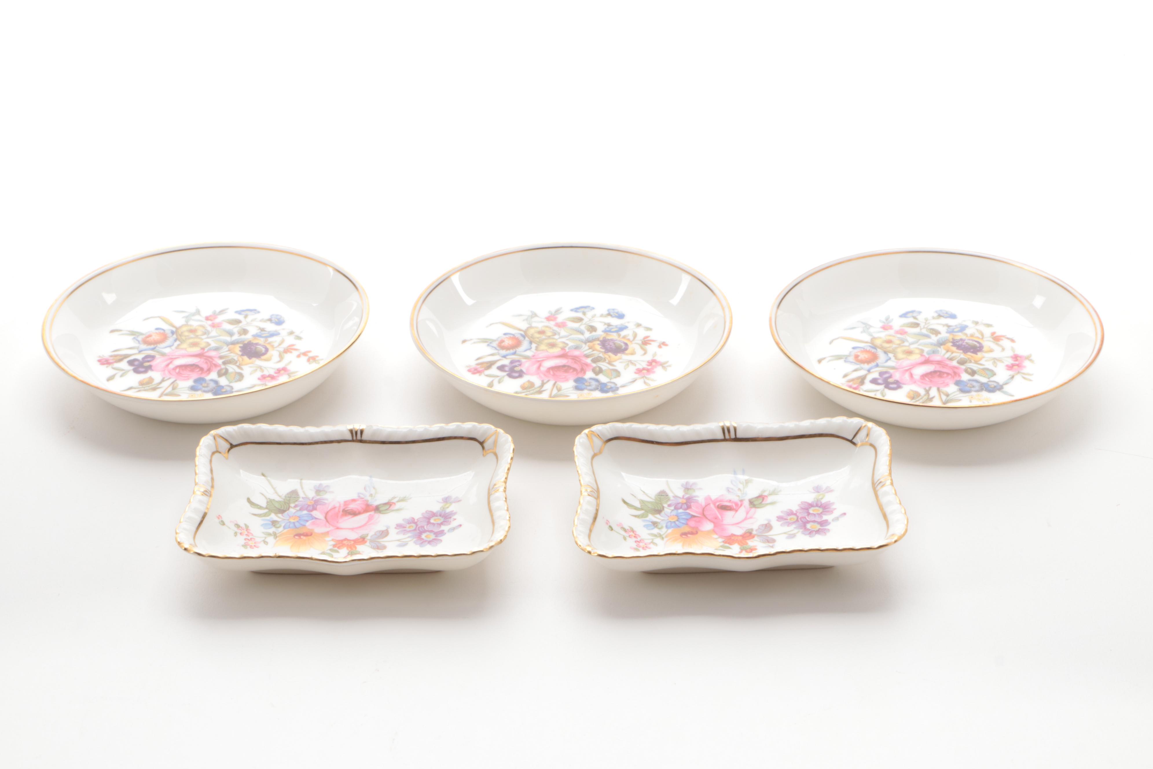 Royal Worcester and Royal Crown Derby Porcelain Dishes with Presntation Cases