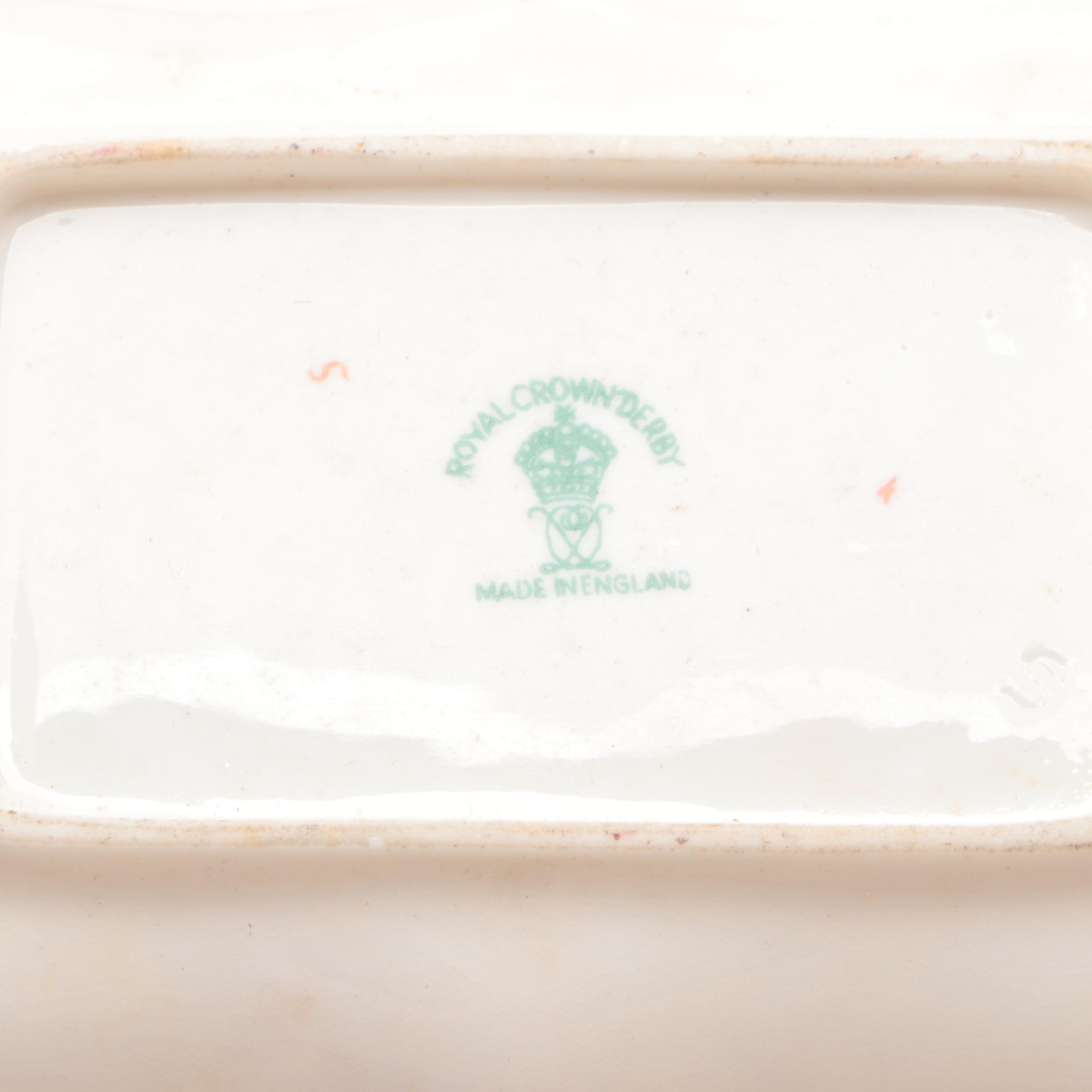 Royal Worcester and Royal Crown Derby Porcelain Dishes with Presntation Cases