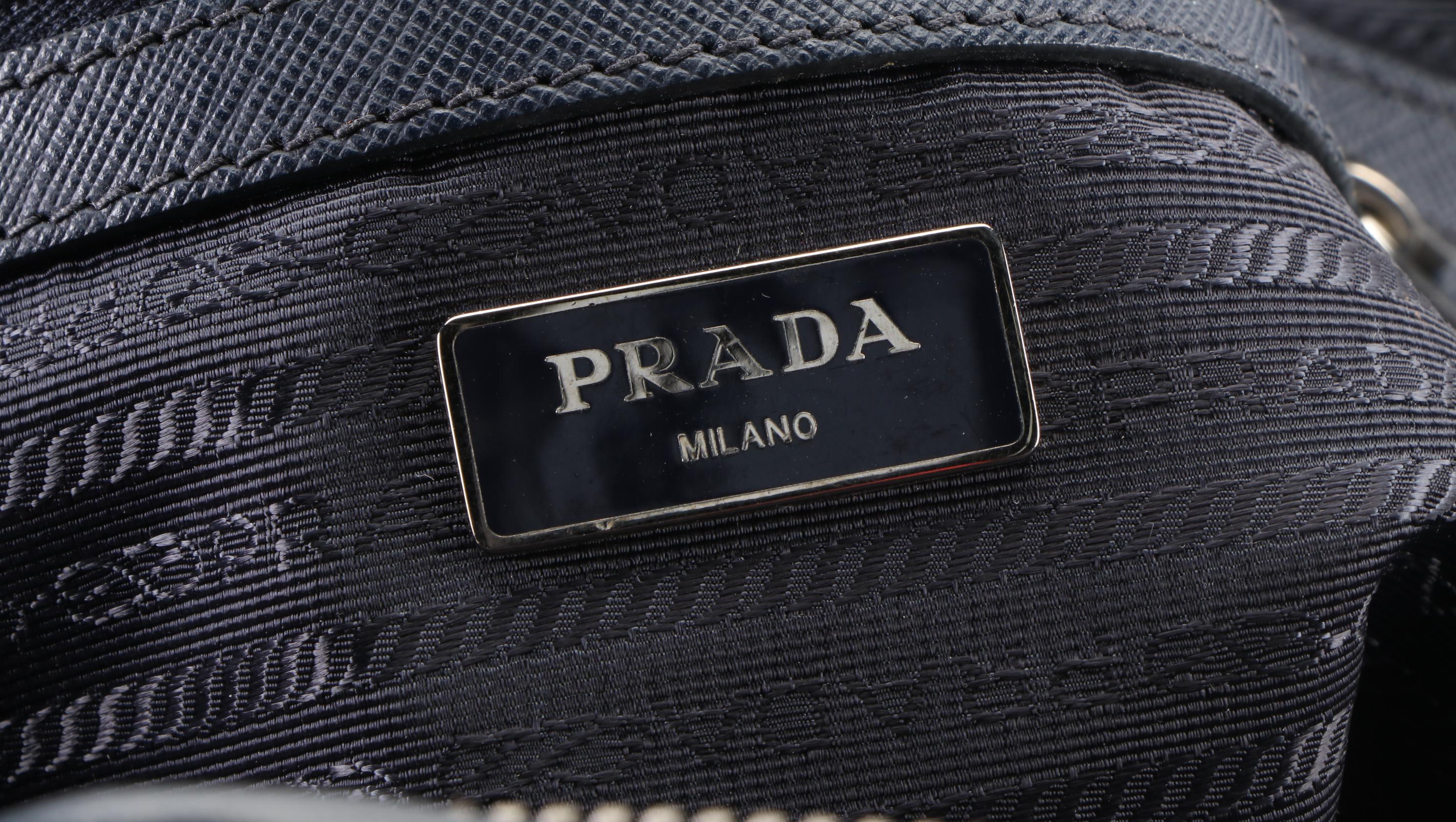 Prada Briefcase in Blue Saffiano Leather