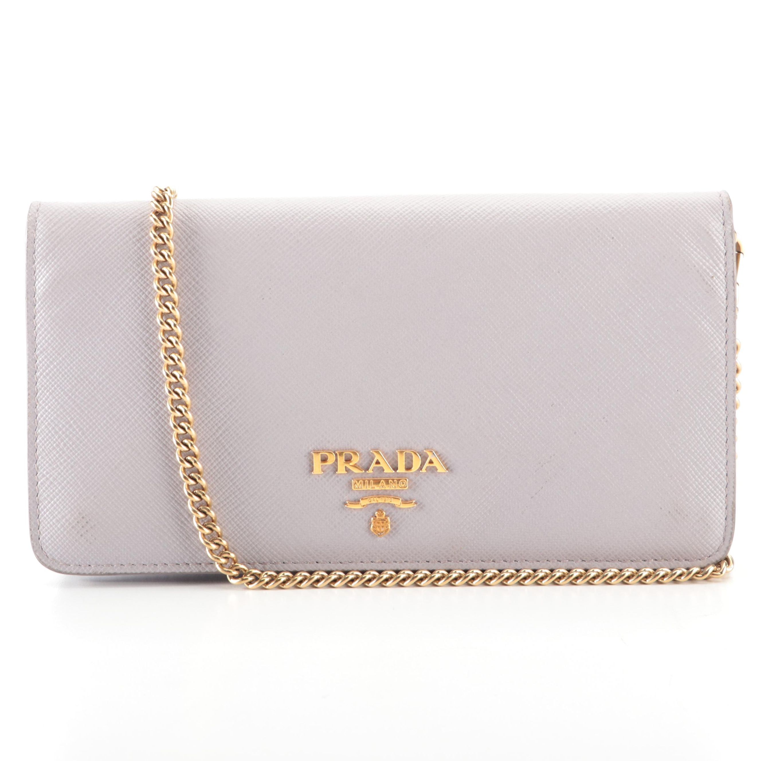 Prada Wallet on Chain in Saffiano Leather