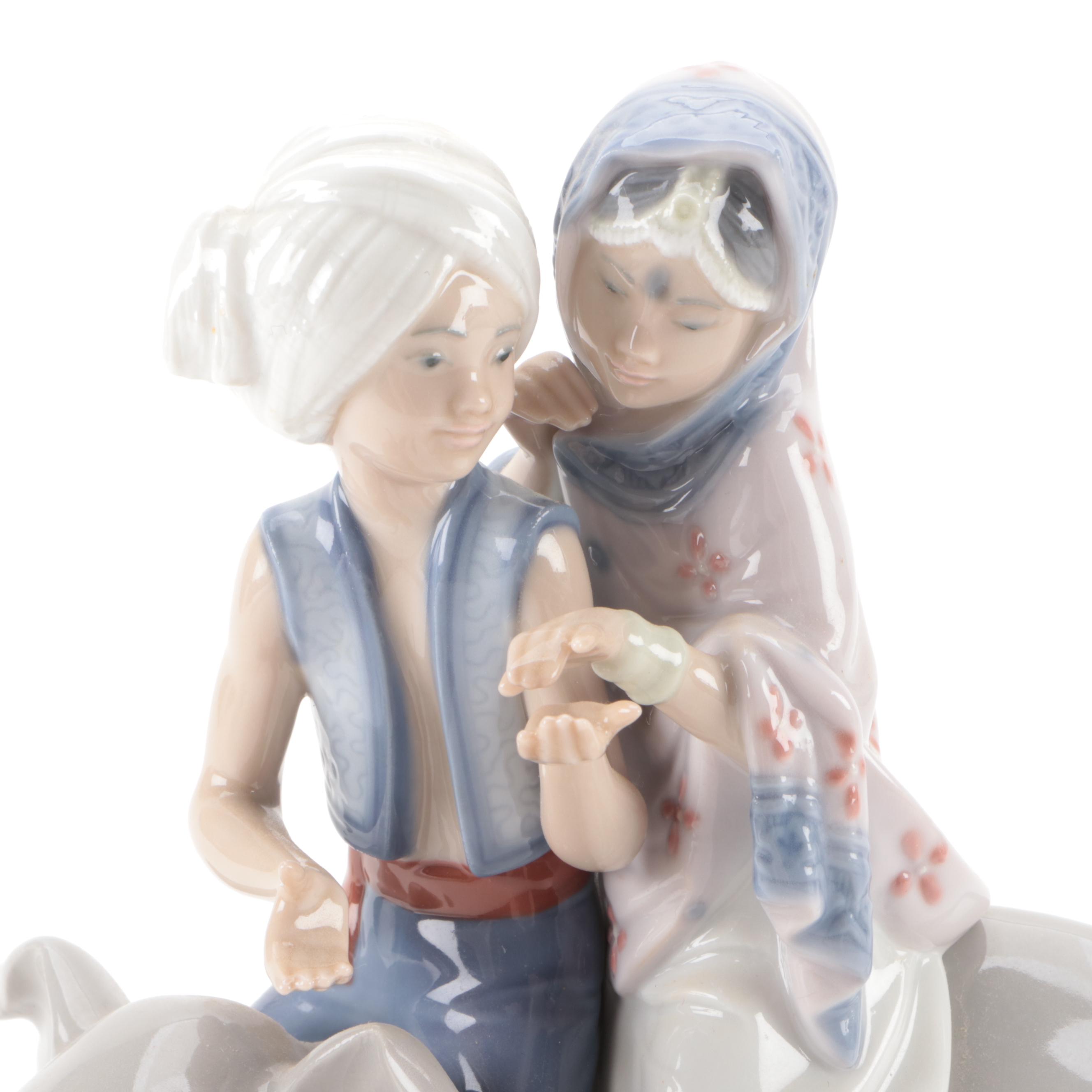 Lladró "Hindu Children" Porcelain Figurine Designed by José Puche