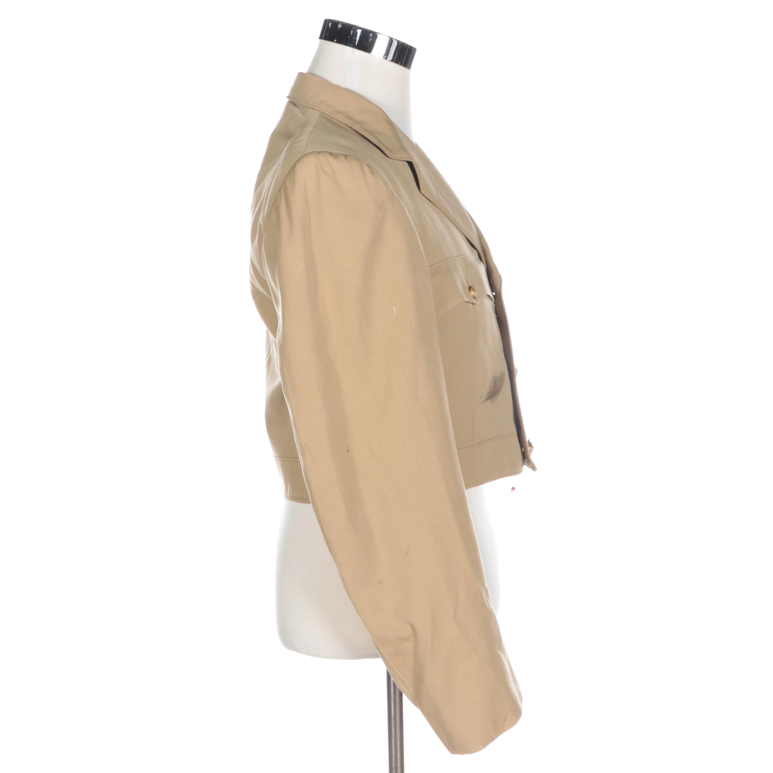 WWII Era U.S. Navy Service Dress Khaki Uniform Jacket with Rank Insignia