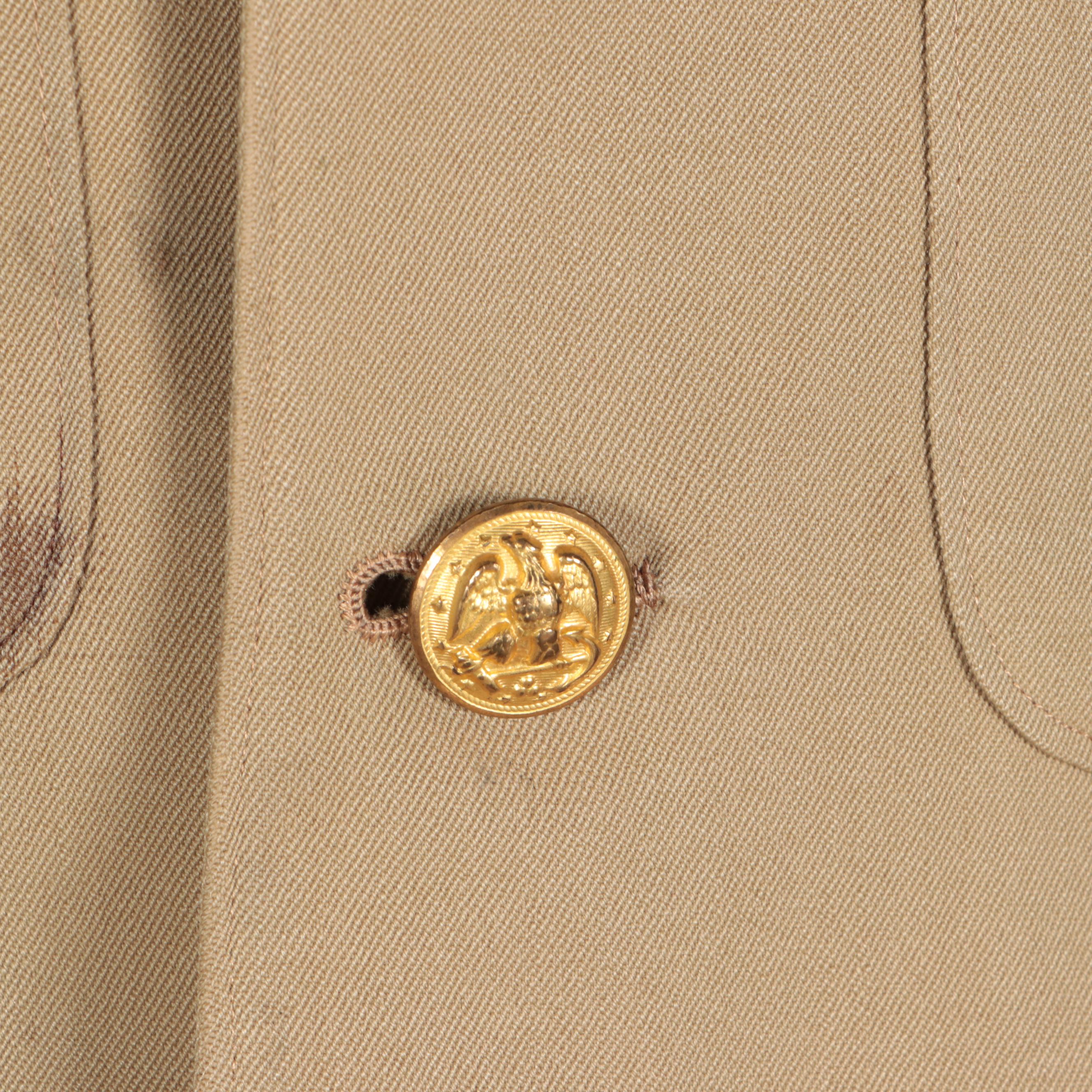 WWII Era U.S. Navy Service Dress Khaki Uniform Jacket with Rank Insignia