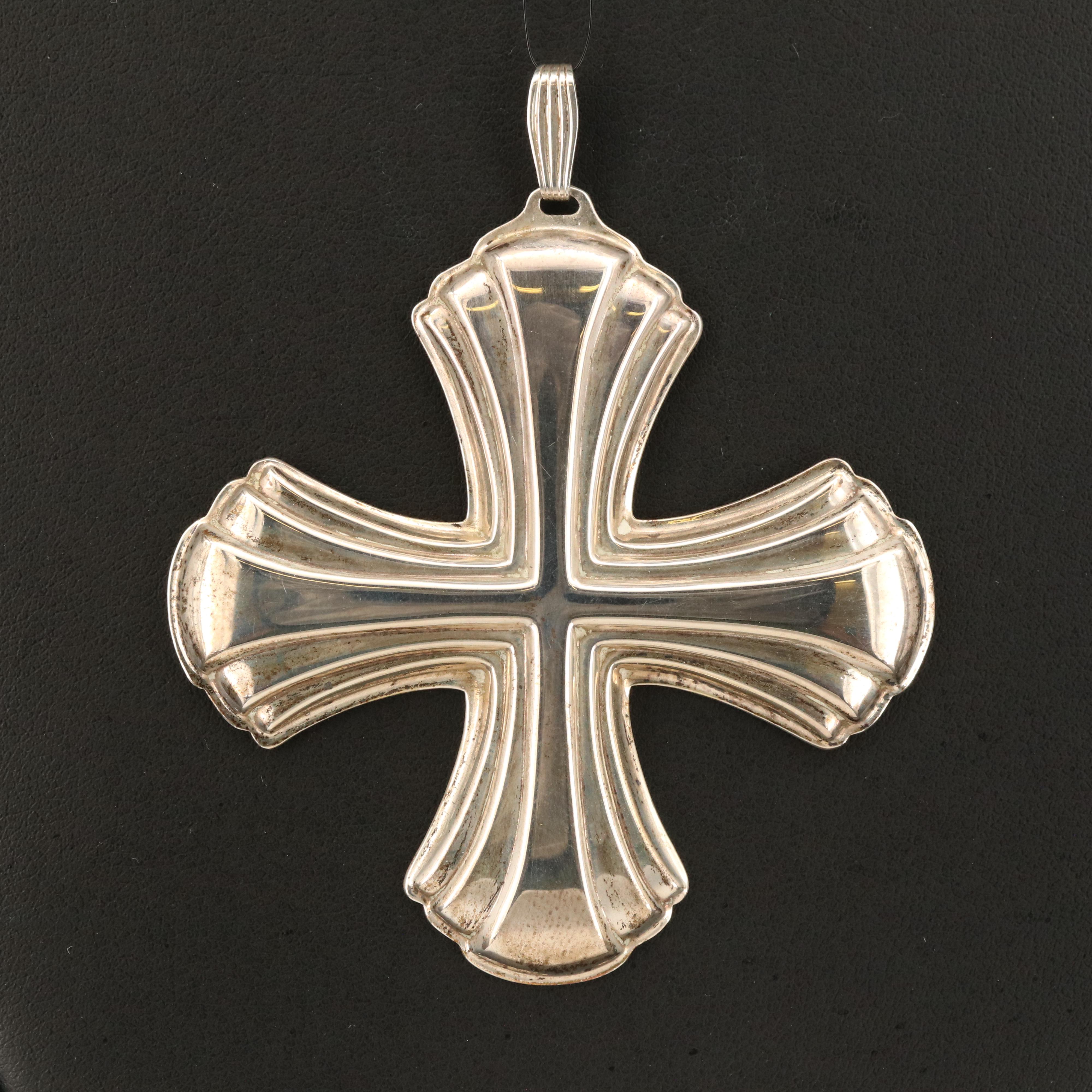 Reed & Barton "Christmas Cross" Sterling Silver Ornament, 1980