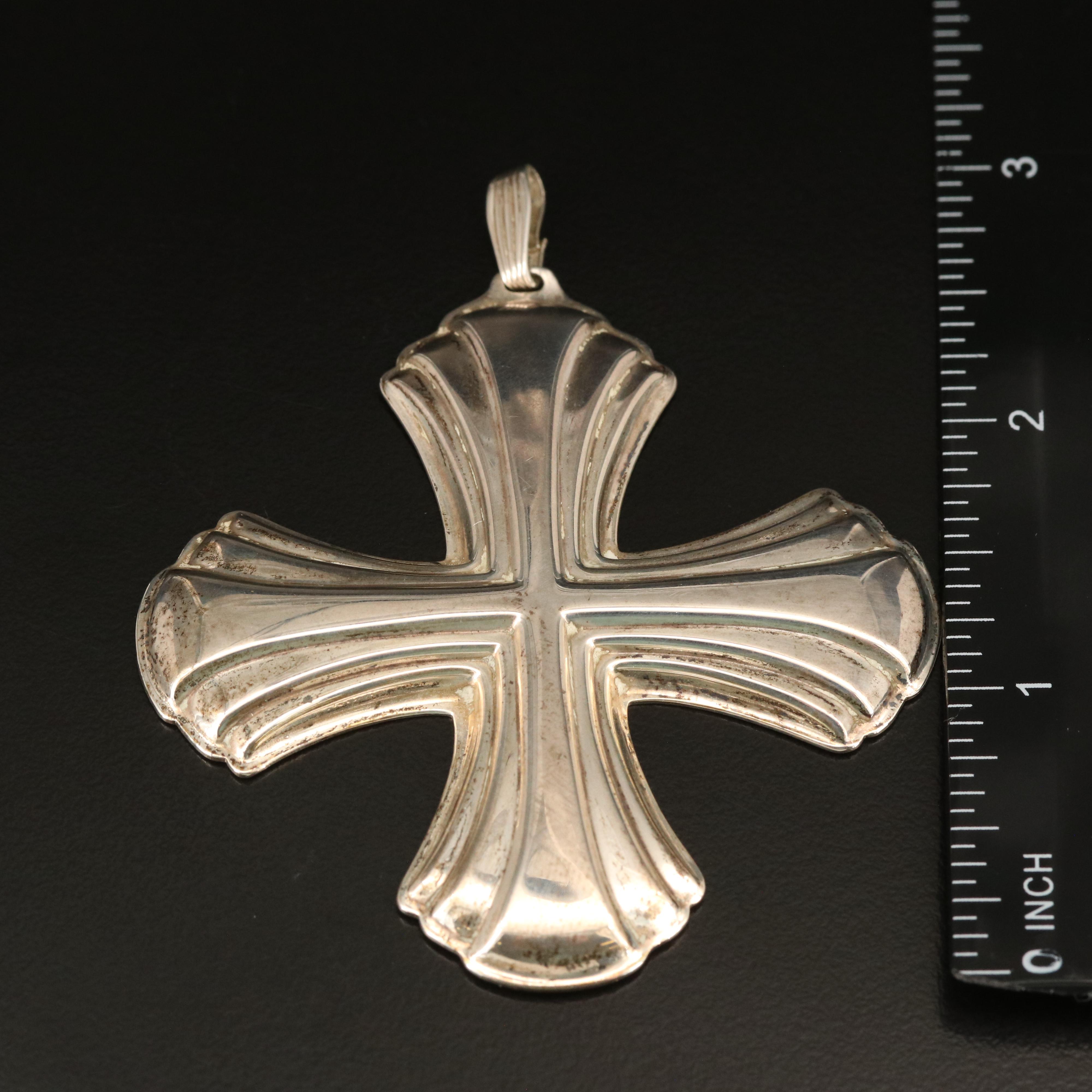 Reed & Barton "Christmas Cross" Sterling Silver Ornament, 1980
