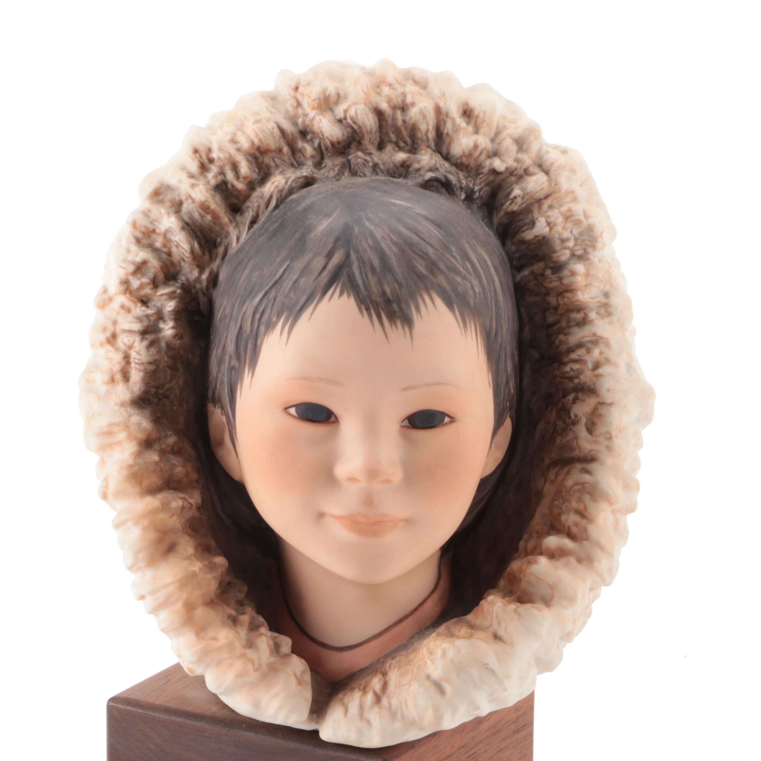 Cybis "Running Deer" and "Eskimo Child-Snow Bunting" Porcelain Figurines