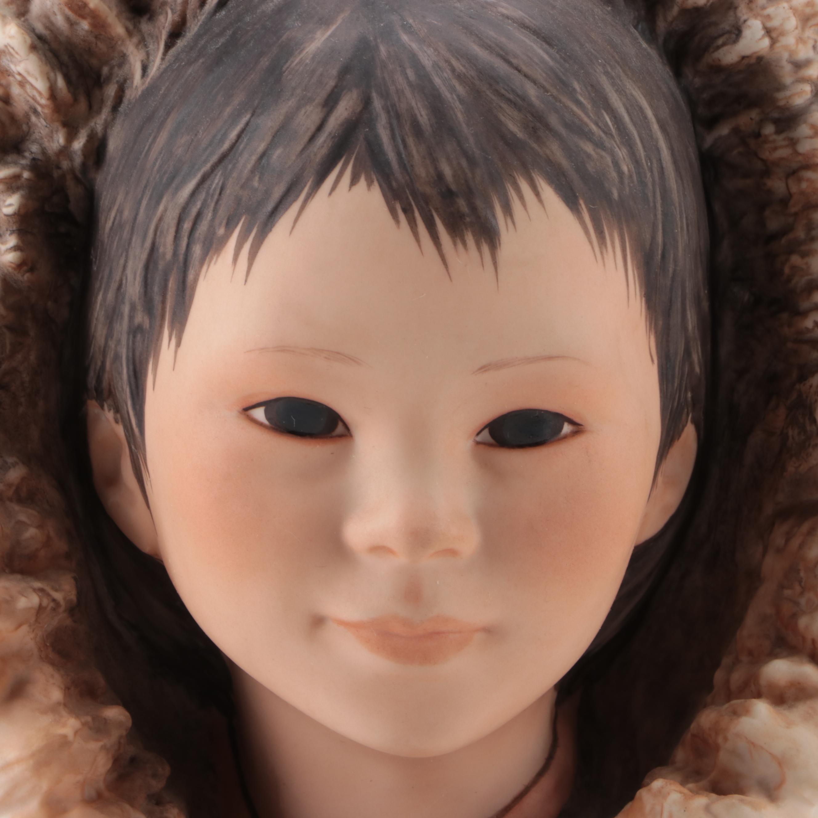 Cybis "Running Deer" and "Eskimo Child-Snow Bunting" Porcelain Figurines