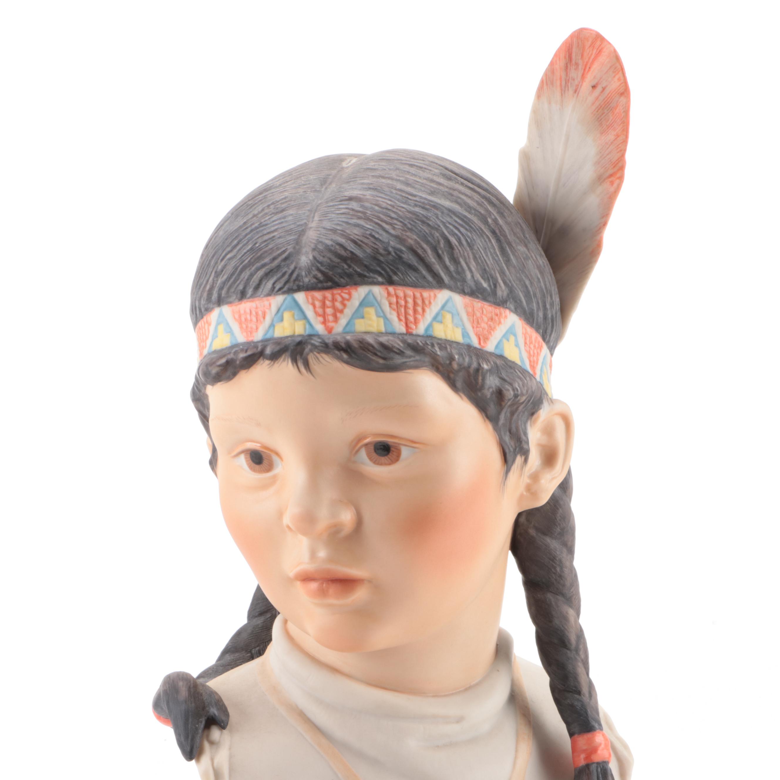 Cybis "Running Deer" and "Eskimo Child-Snow Bunting" Porcelain Figurines