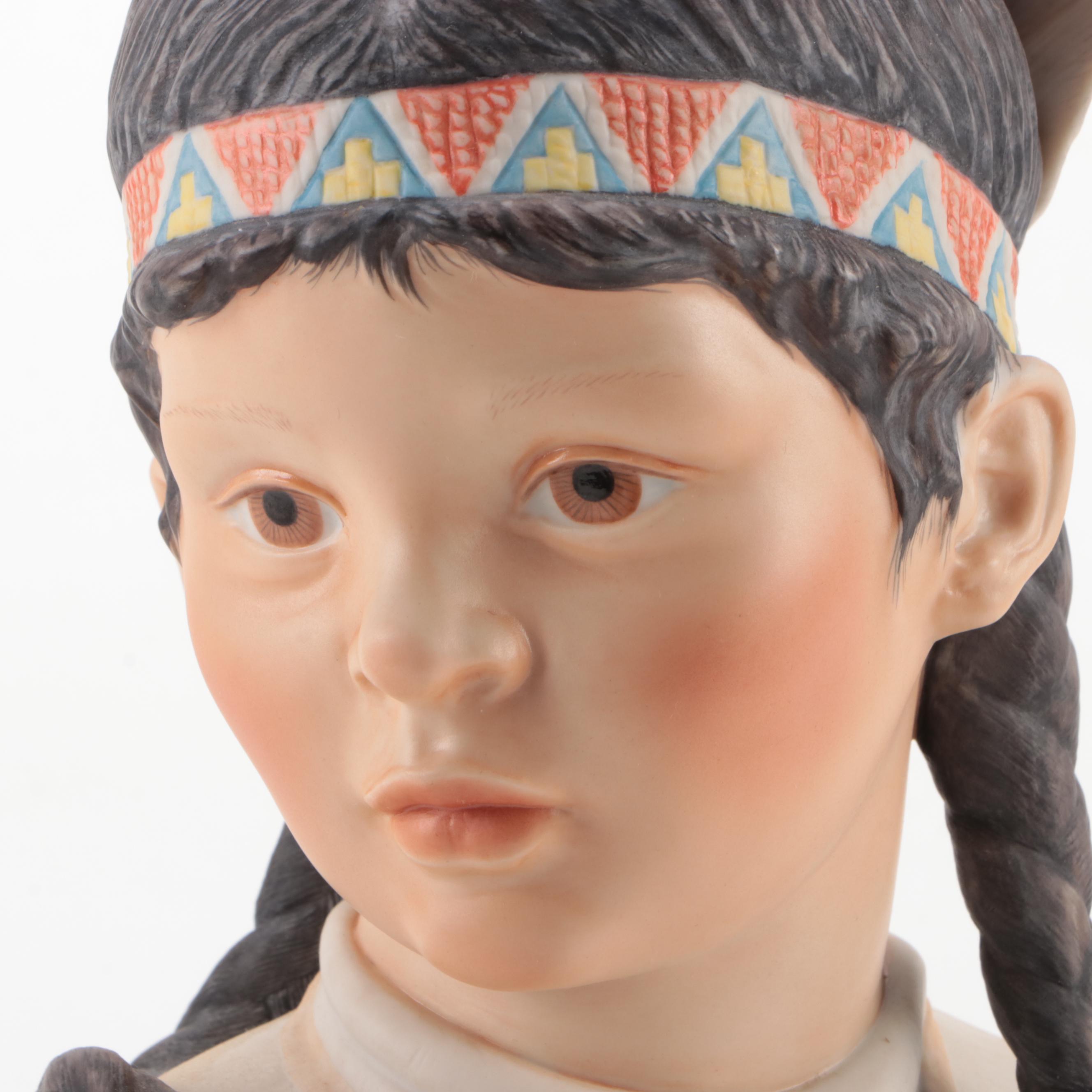 Cybis "Running Deer" and "Eskimo Child-Snow Bunting" Porcelain Figurines