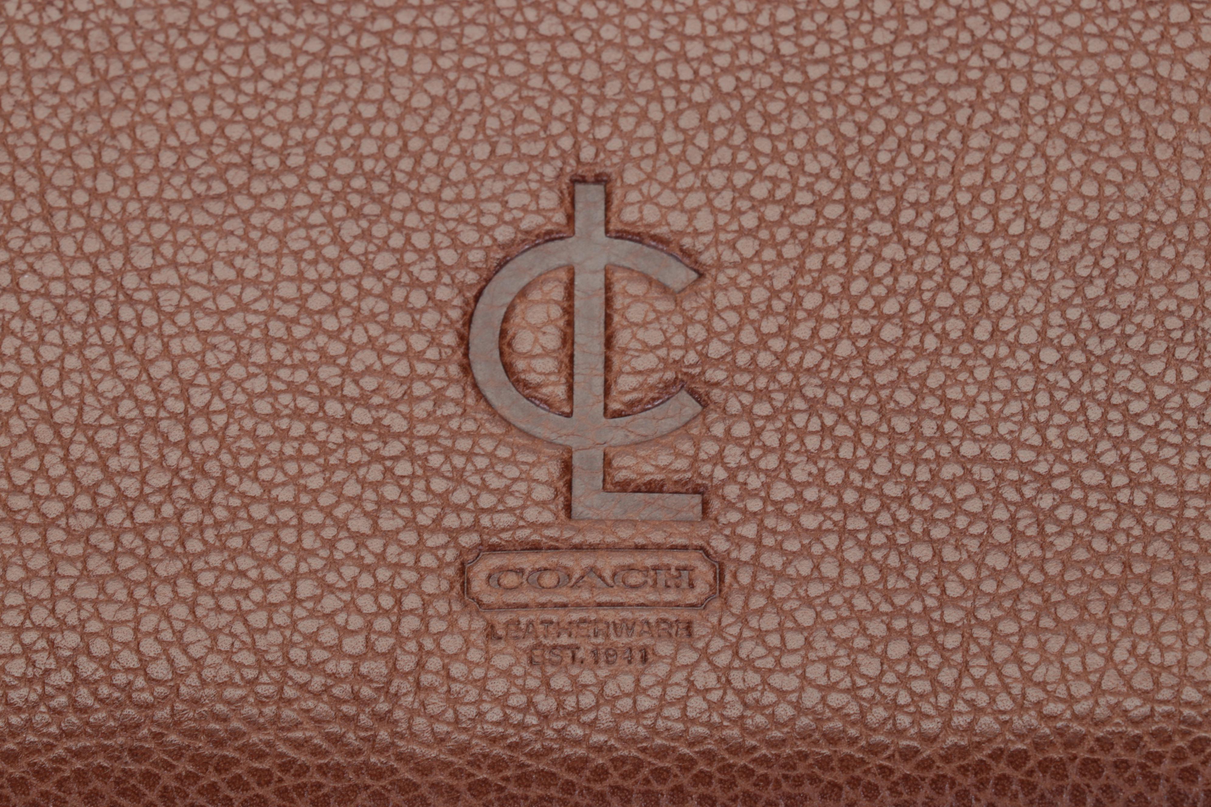 Coach Men's Leatherware Brown Leather Briefcase With Belts and Gloves