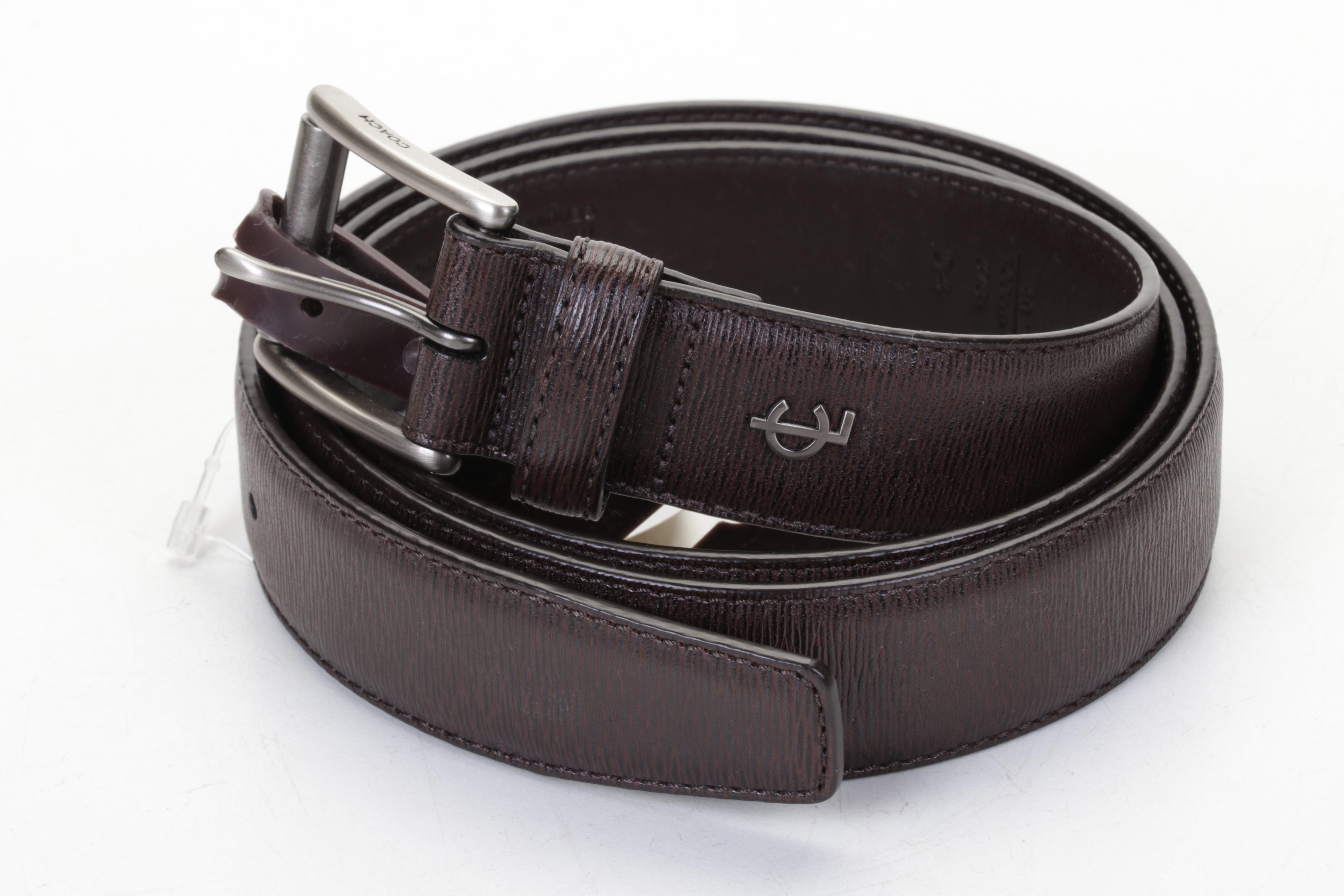 Coach Men's Leatherware Brown Leather Briefcase With Belts and Gloves