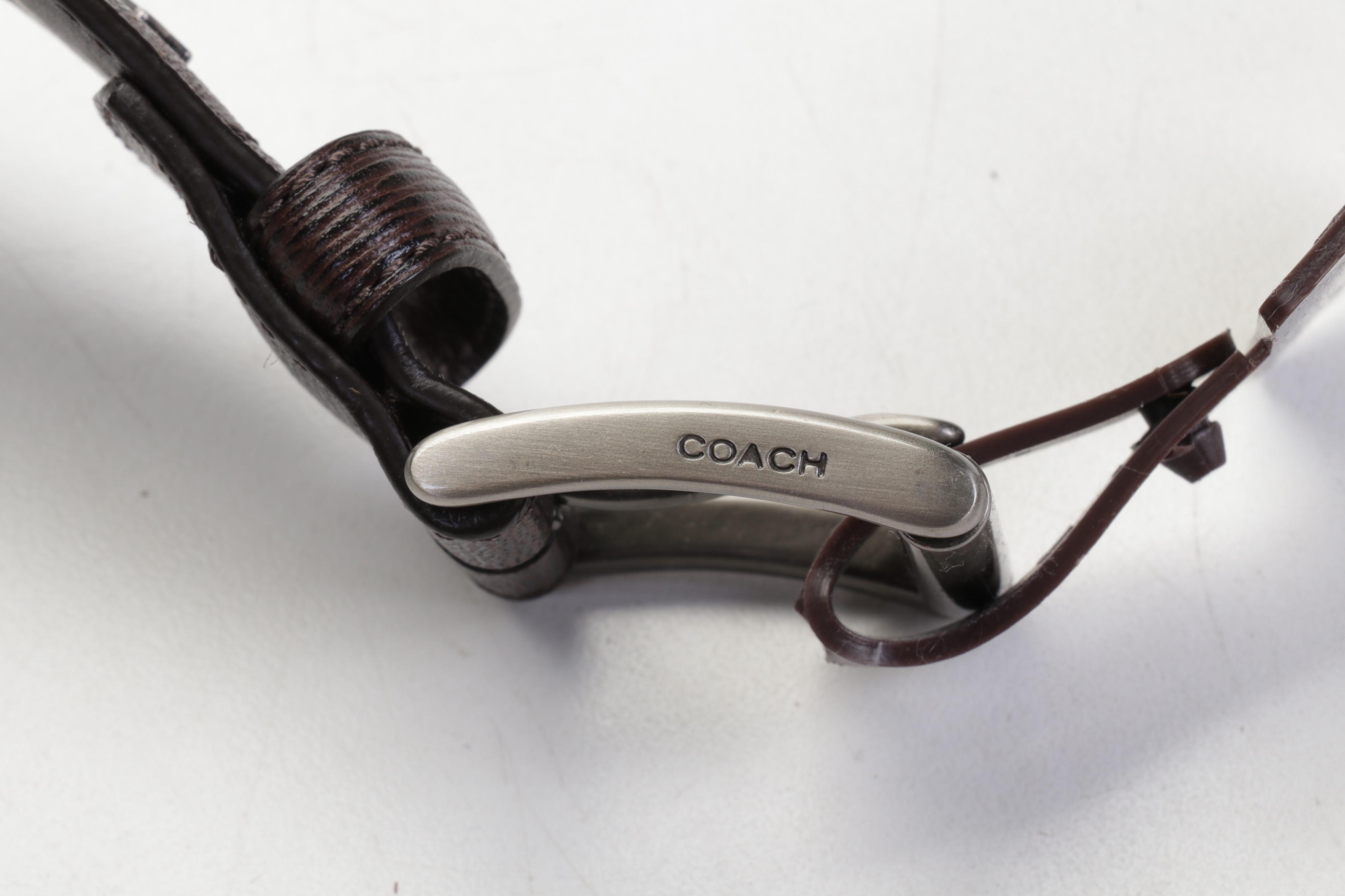 Coach Men's Leatherware Brown Leather Briefcase With Belts and Gloves