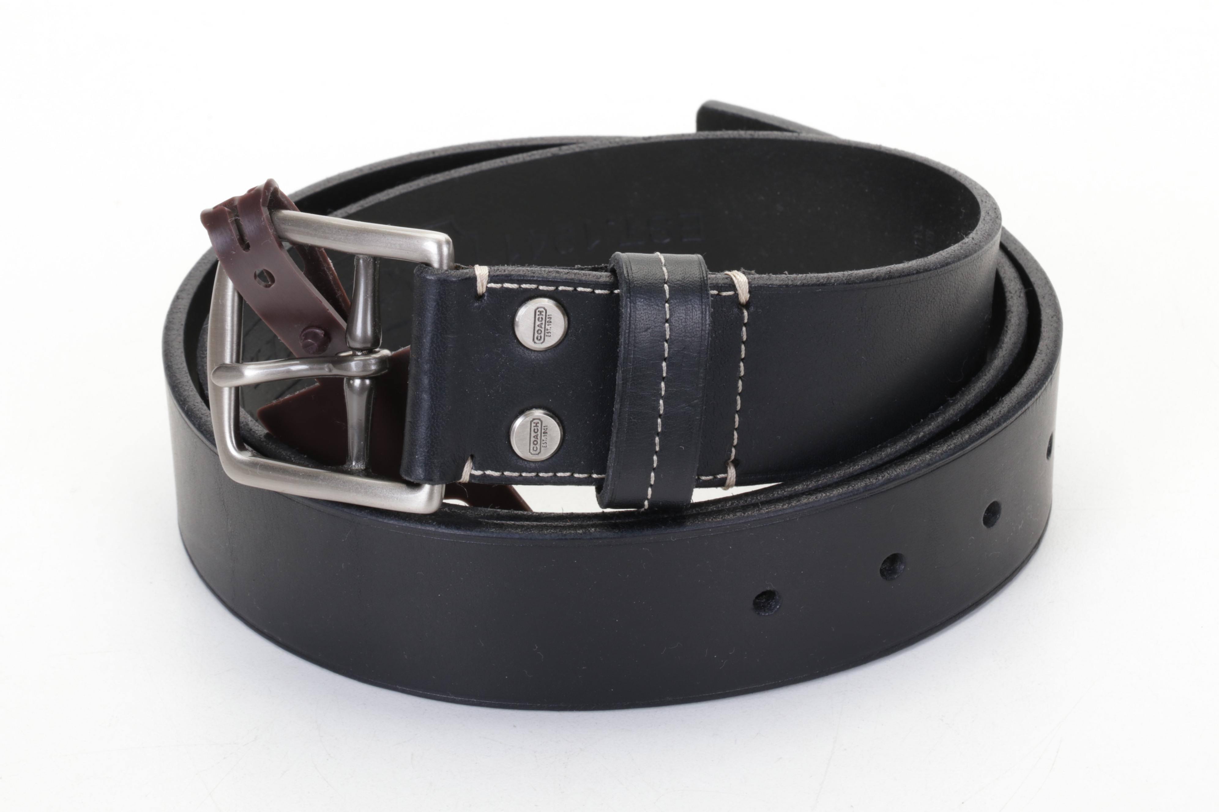 Coach Men's Leatherware Brown Leather Briefcase With Belts and Gloves