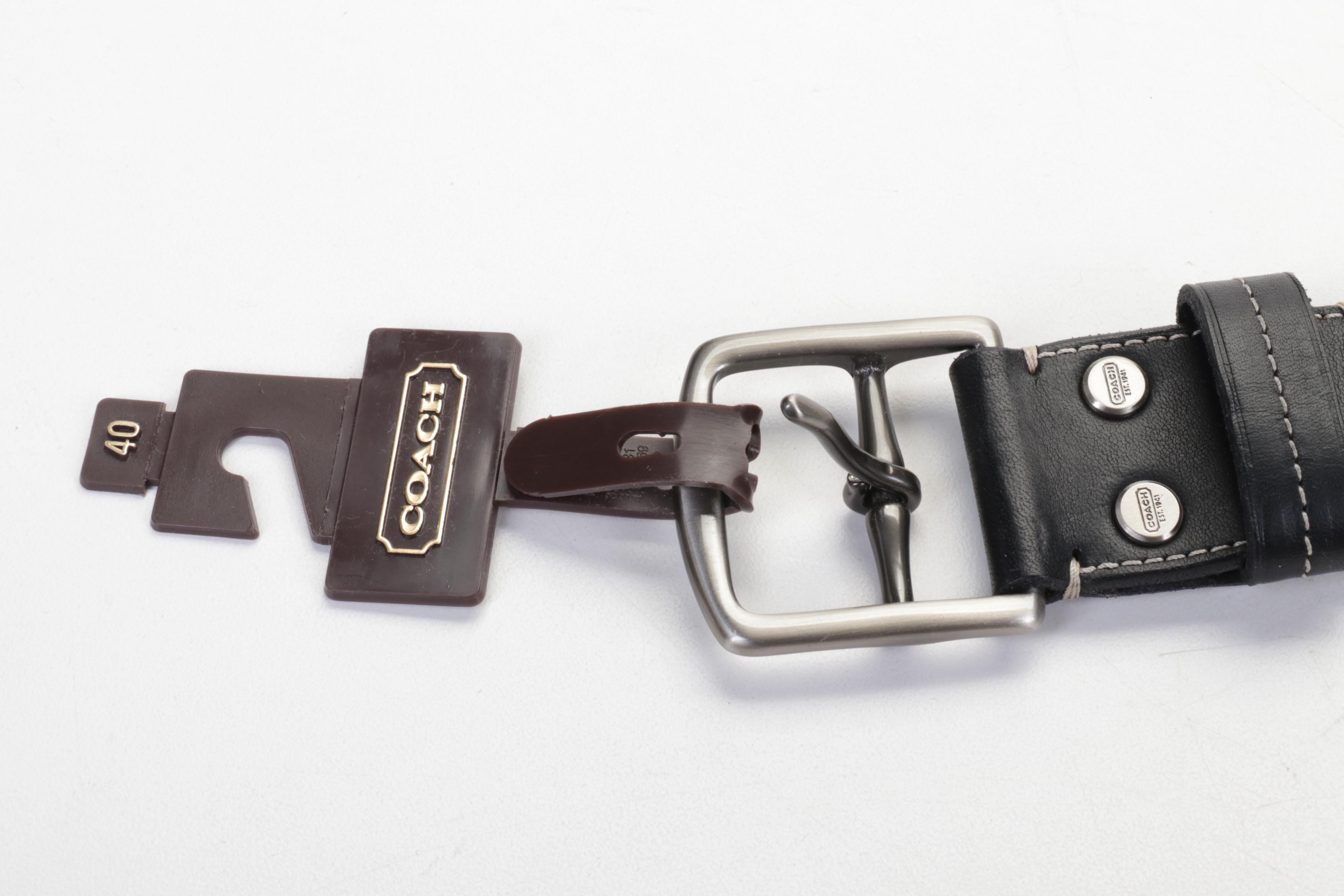 Coach Men's Leatherware Brown Leather Briefcase With Belts and Gloves