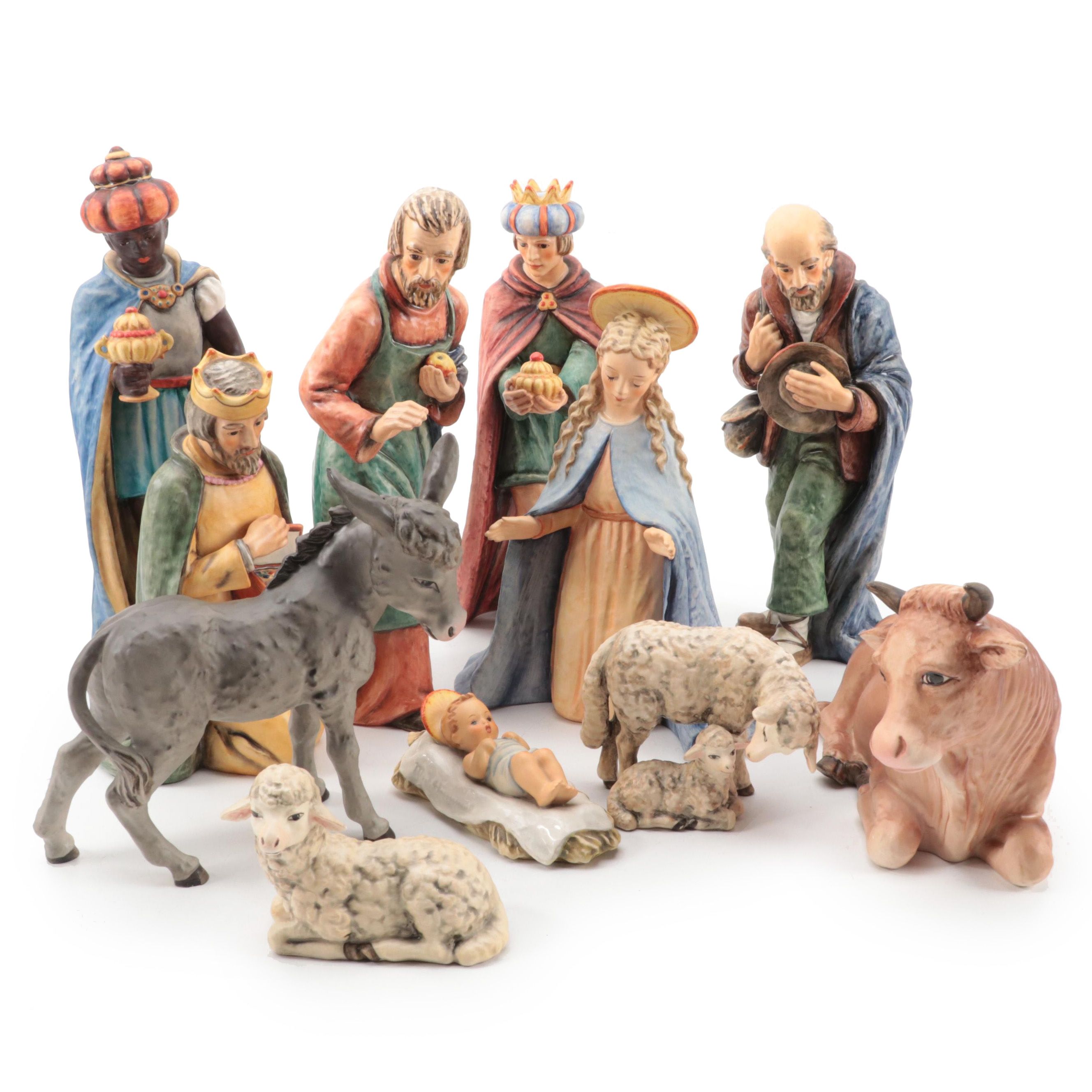 Goebel Porcelain Nativity Figurines, Mid-20th Century