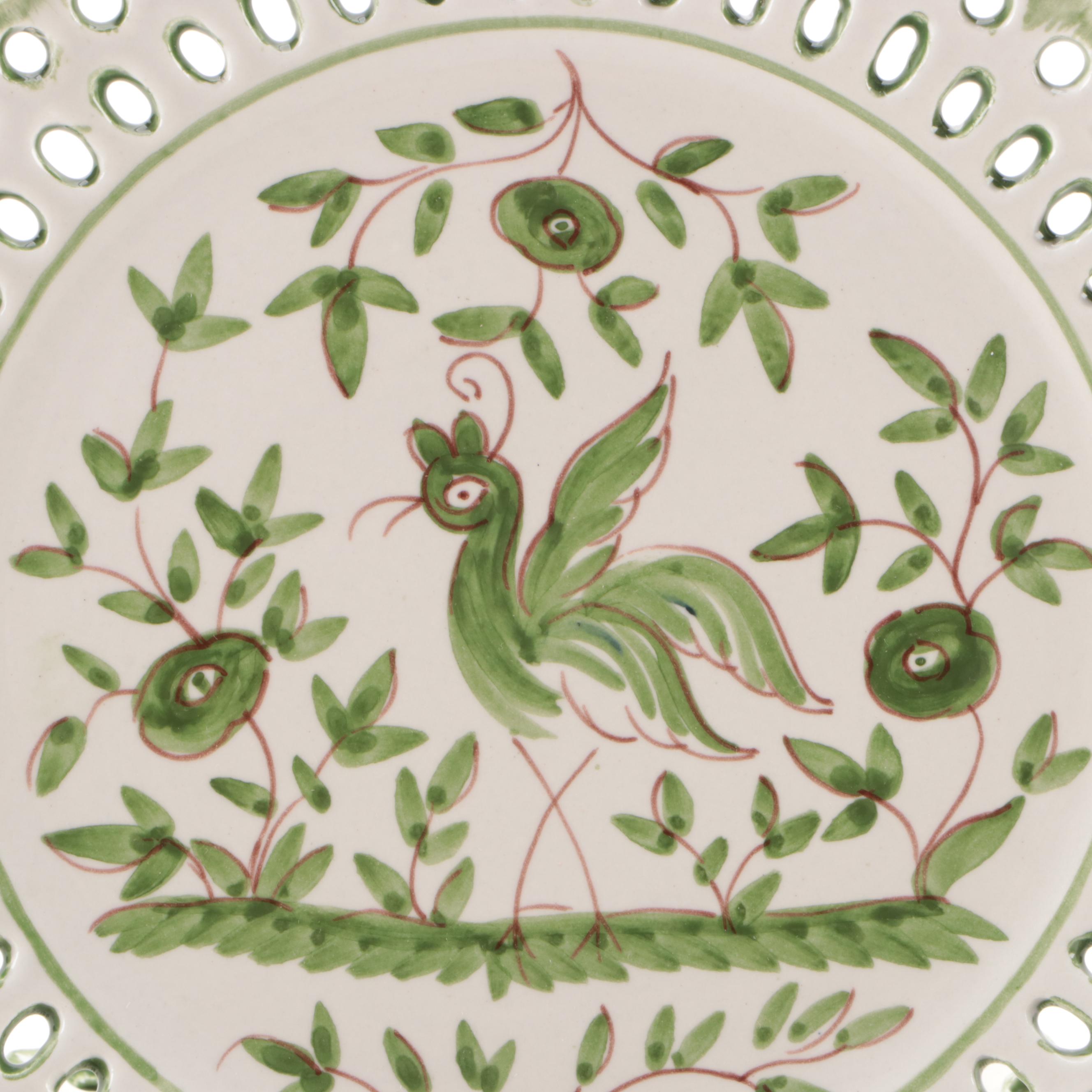 Tory Burch "Oiseau" Hand-Painted Earthenware Salad Plates