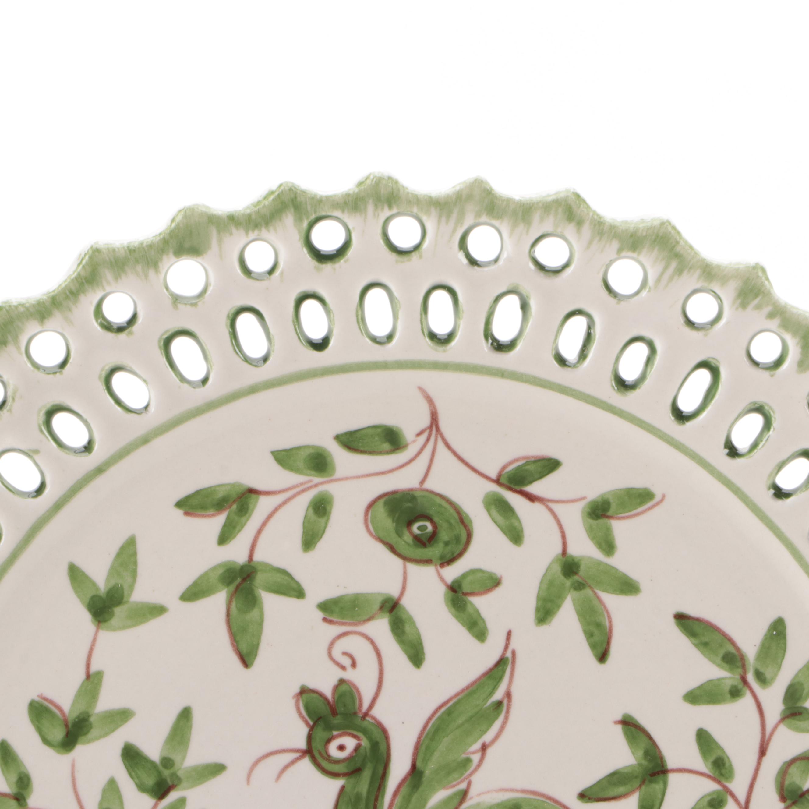 Tory Burch "Oiseau" Hand-Painted Earthenware Salad Plates