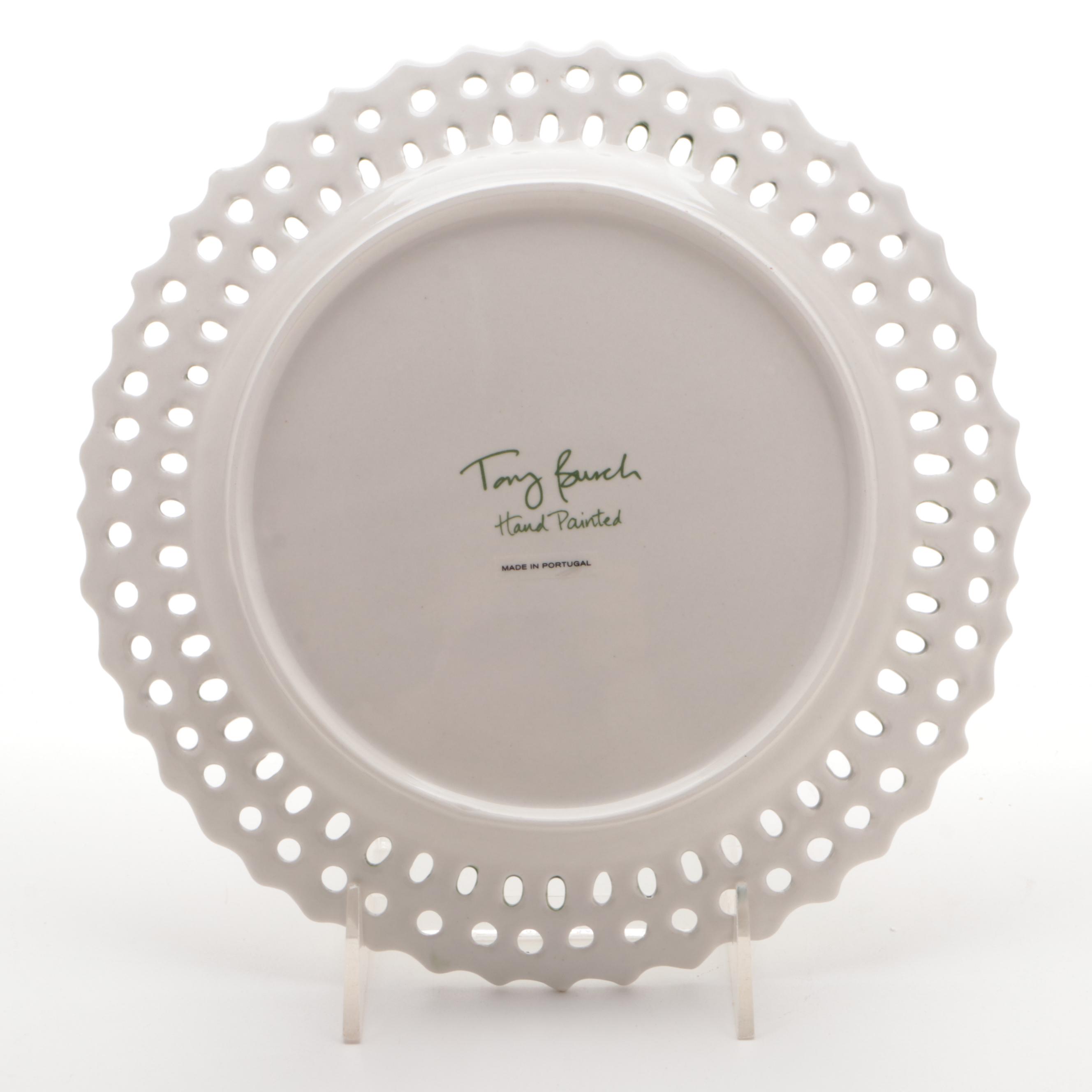 Tory Burch "Oiseau" Hand-Painted Earthenware Salad Plates