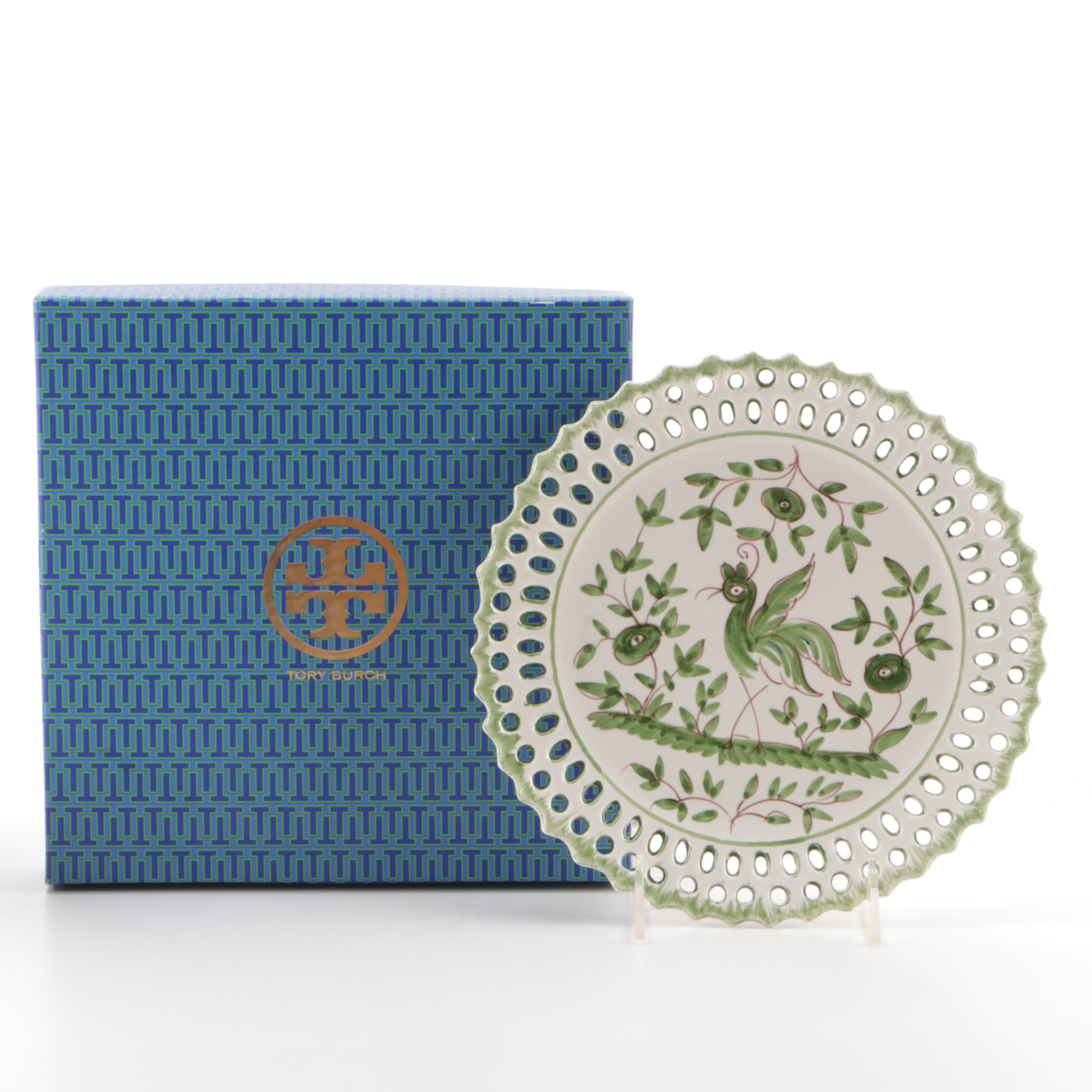 Tory Burch "Oiseau" Hand-Painted Earthenware Salad Plates
