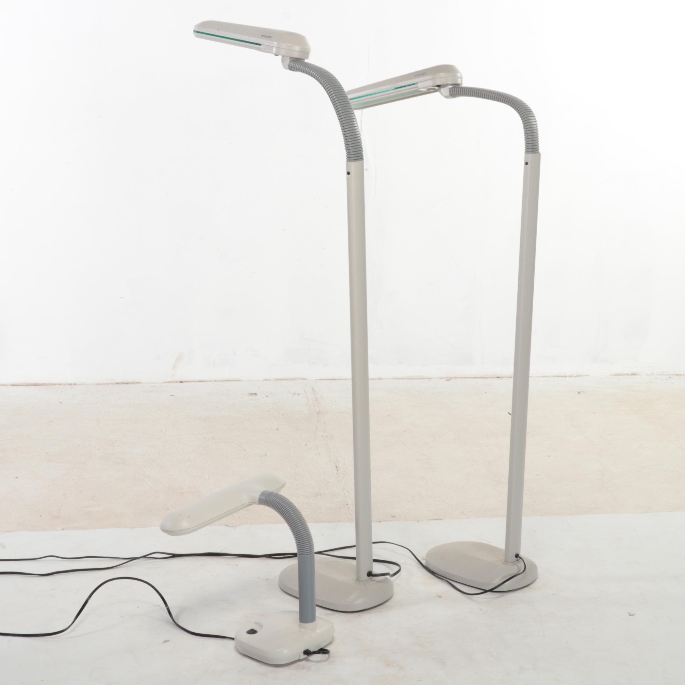 Ott-Lite Truecolor Floor Task Lamps with Table Sewing Lamp