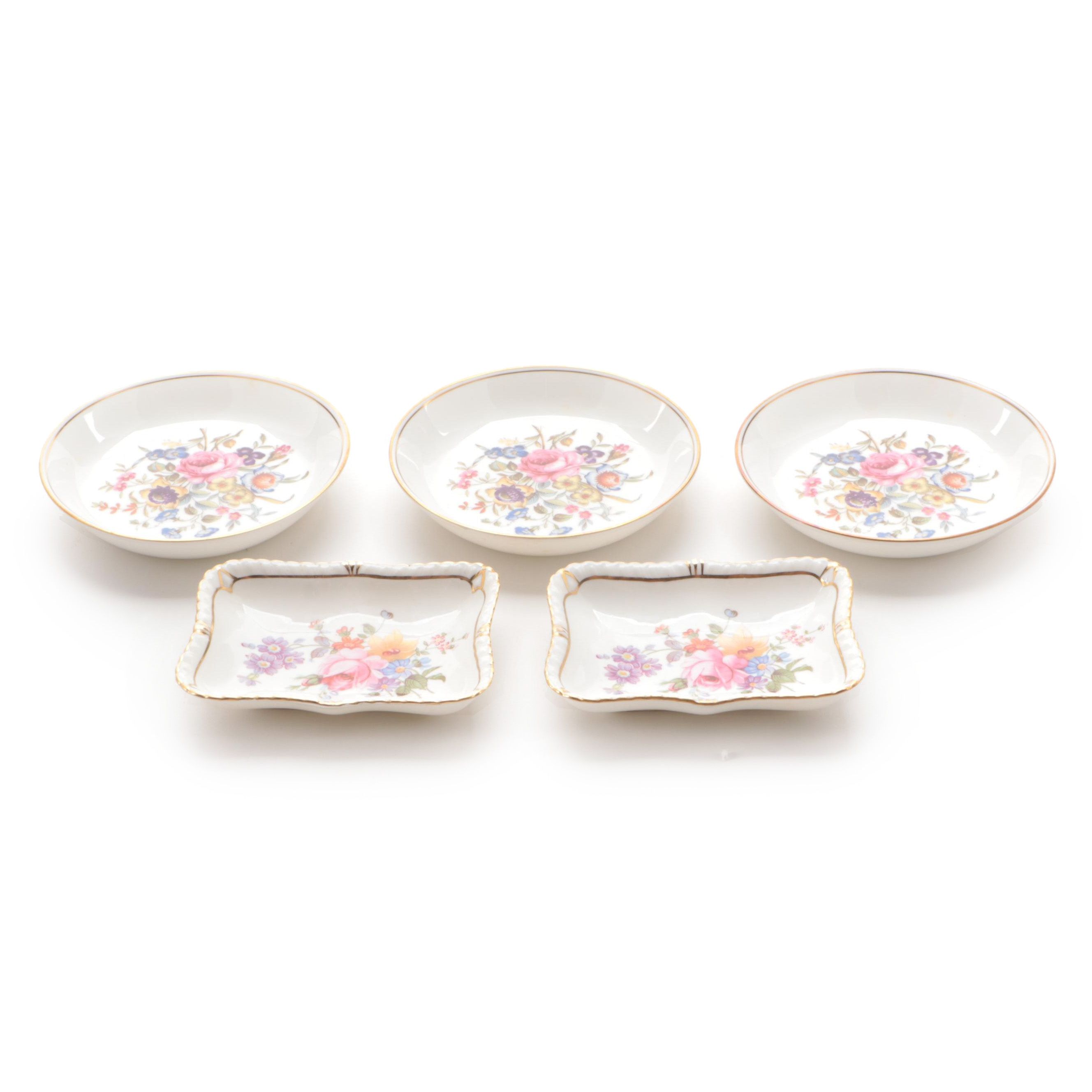 Royal Worcester and Royal Crown Derby Porcelain Dishes with Presntation Cases