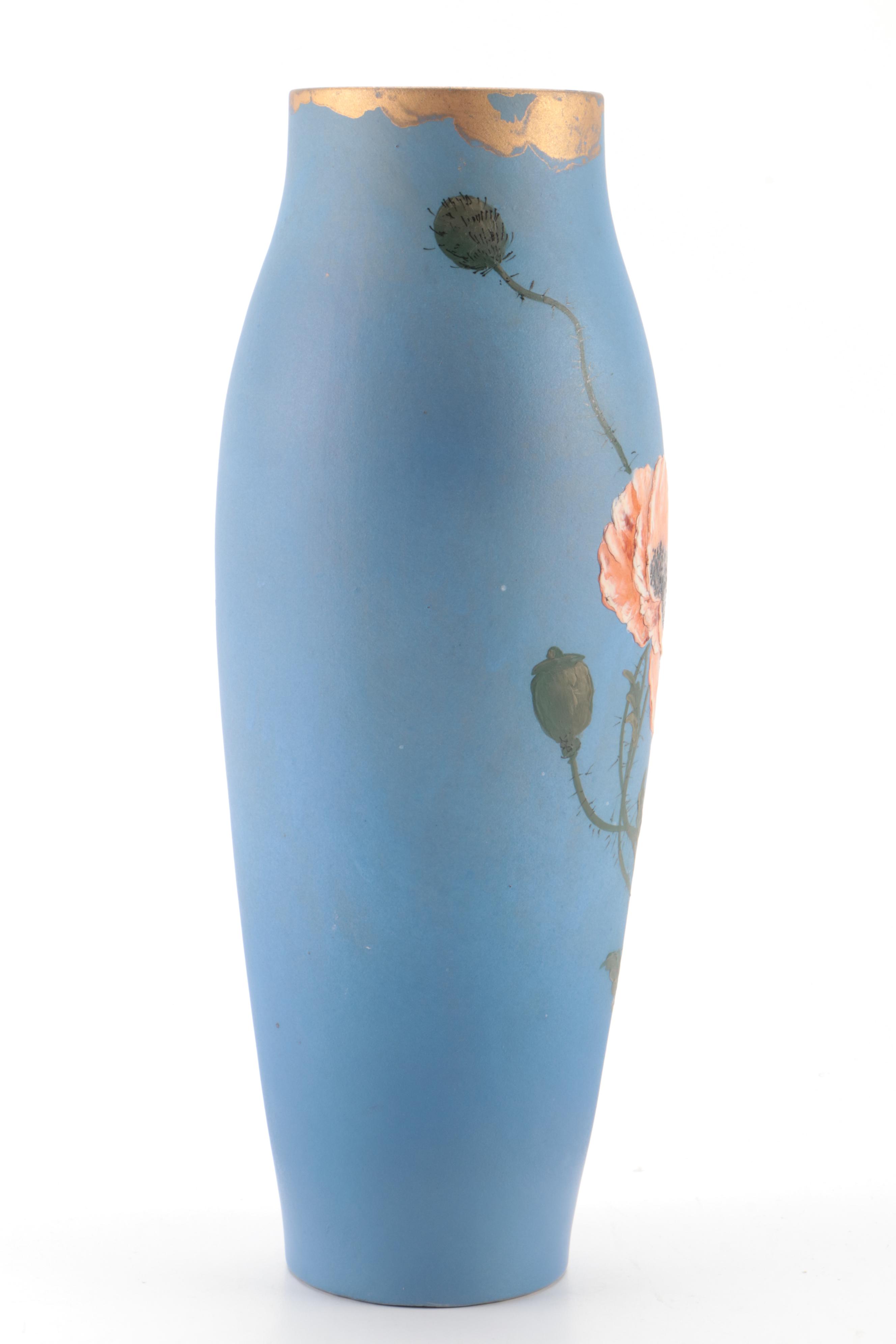 Martin Rettig for Rookwood Pottery Matte Glaze Poppy Vase, 1887