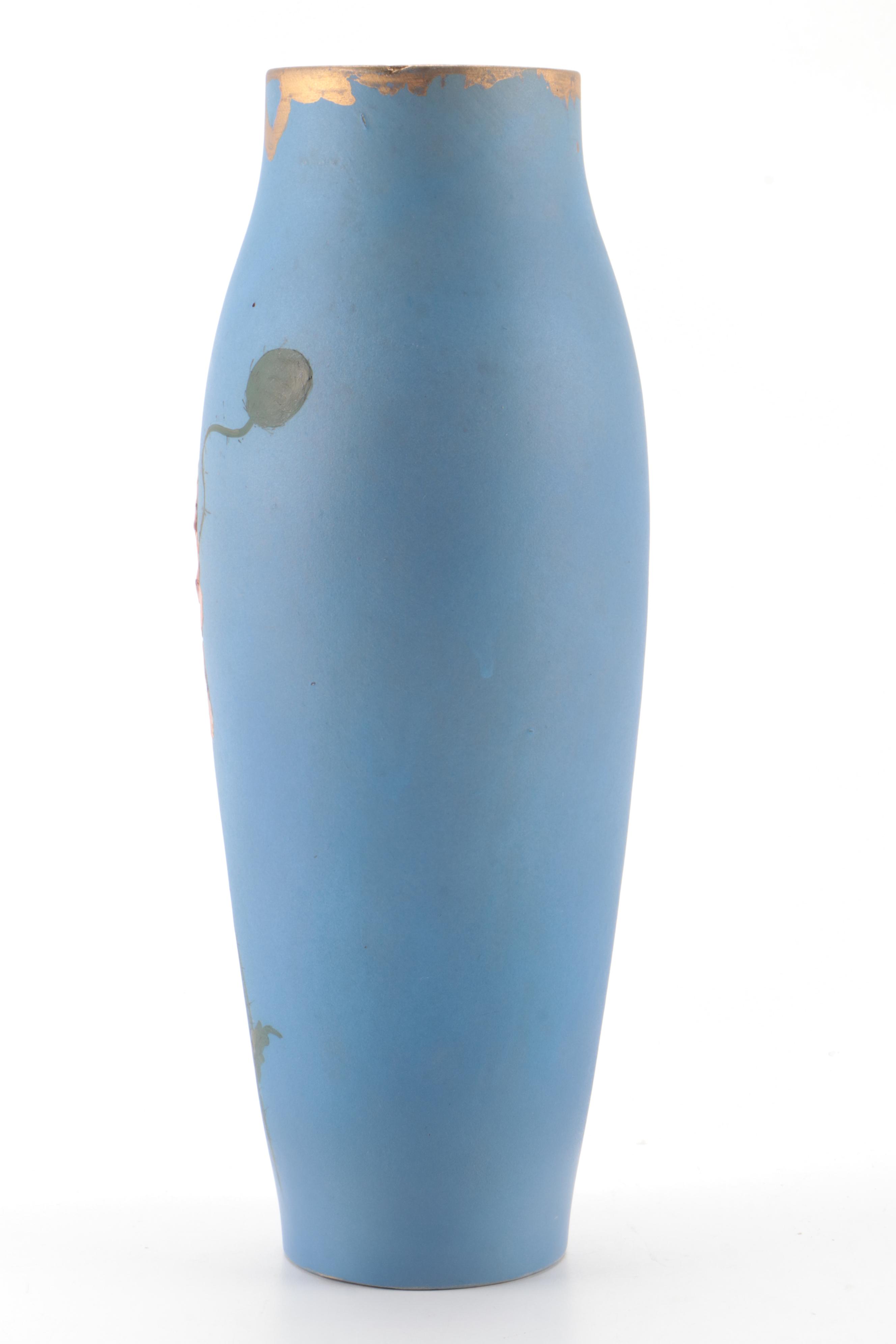 Martin Rettig for Rookwood Pottery Matte Glaze Poppy Vase, 1887