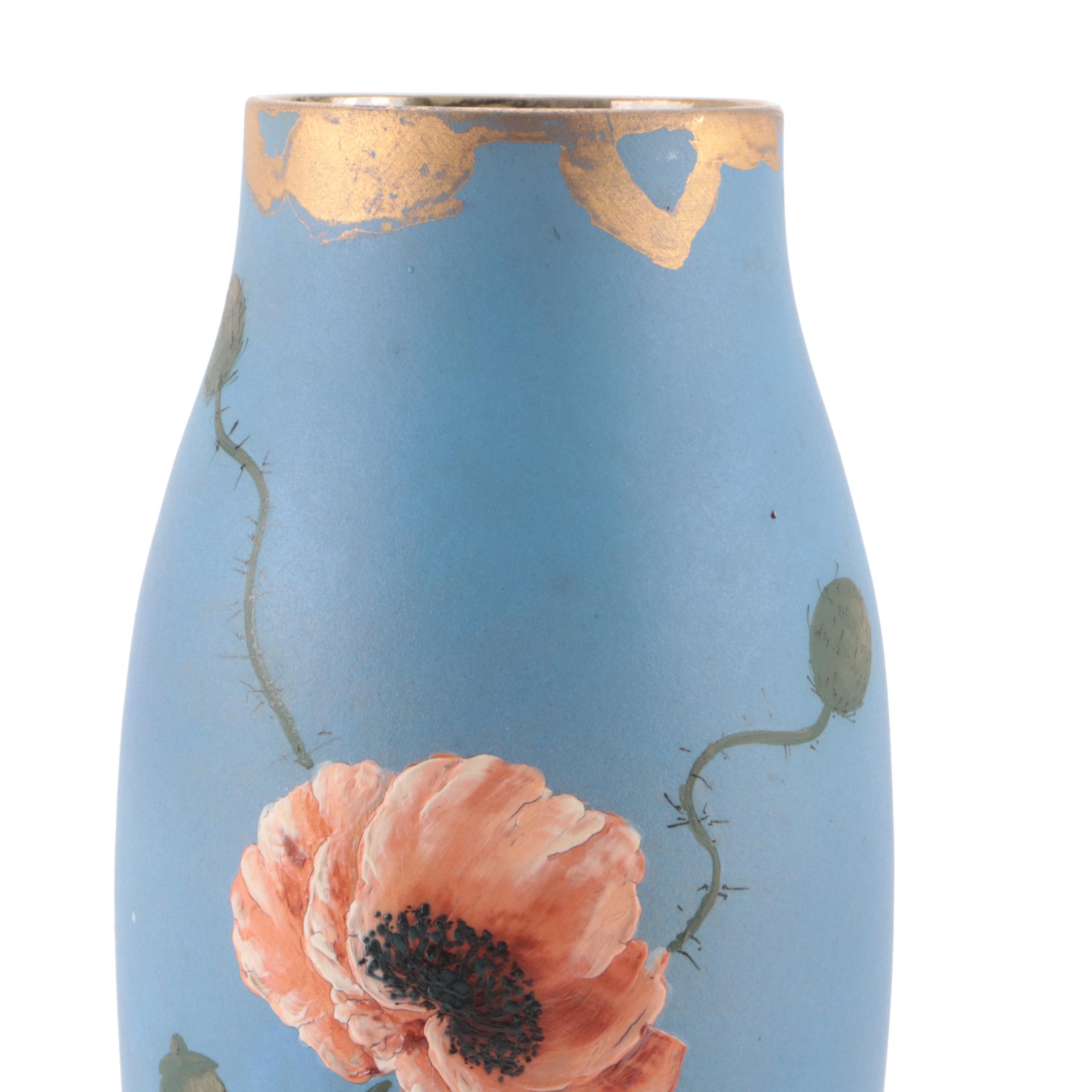 Martin Rettig for Rookwood Pottery Matte Glaze Poppy Vase, 1887