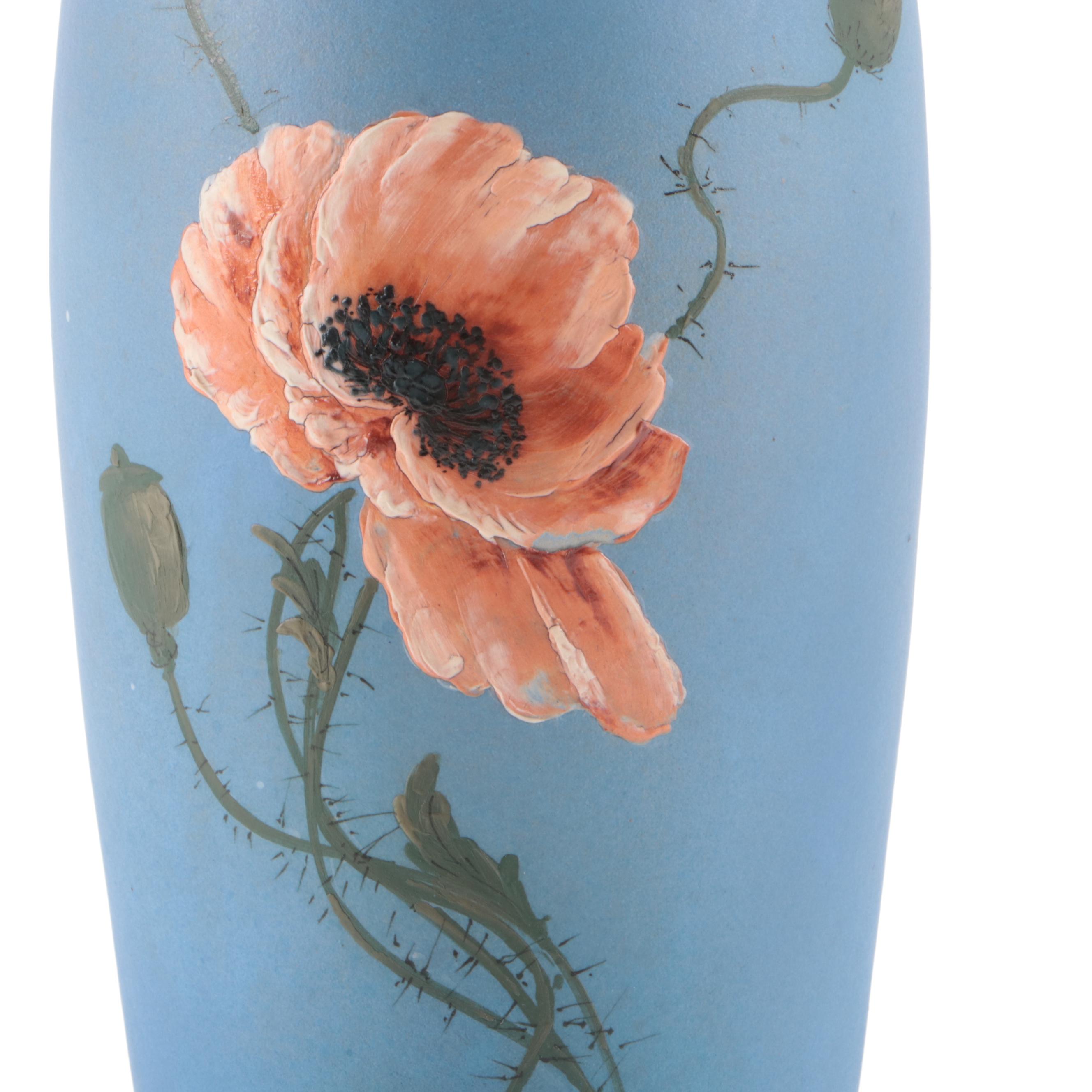 Martin Rettig for Rookwood Pottery Matte Glaze Poppy Vase, 1887