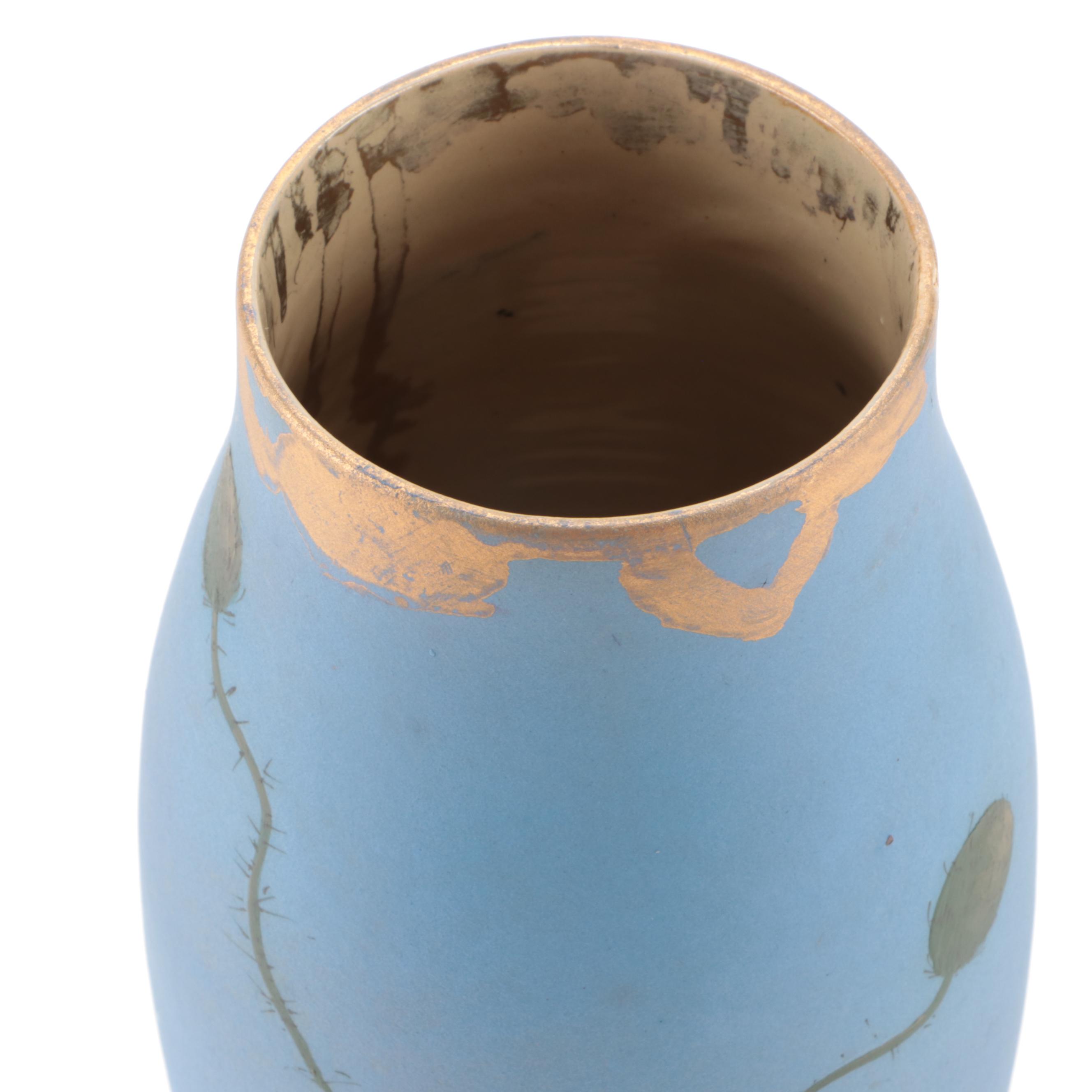Martin Rettig for Rookwood Pottery Matte Glaze Poppy Vase, 1887