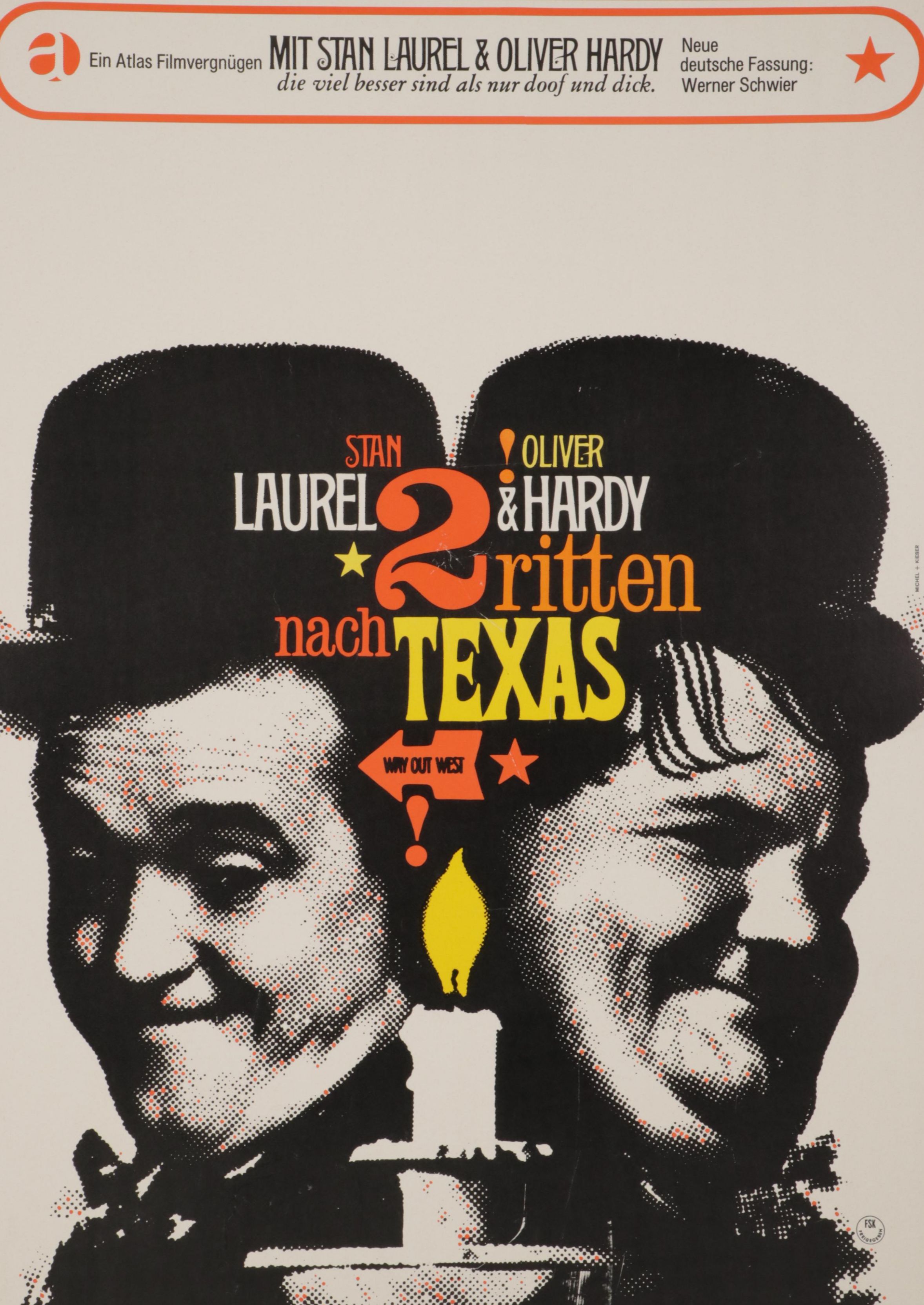 "2 Ritten Nach Texas" German Language Dubbed Movie Poster, Circa 1965
