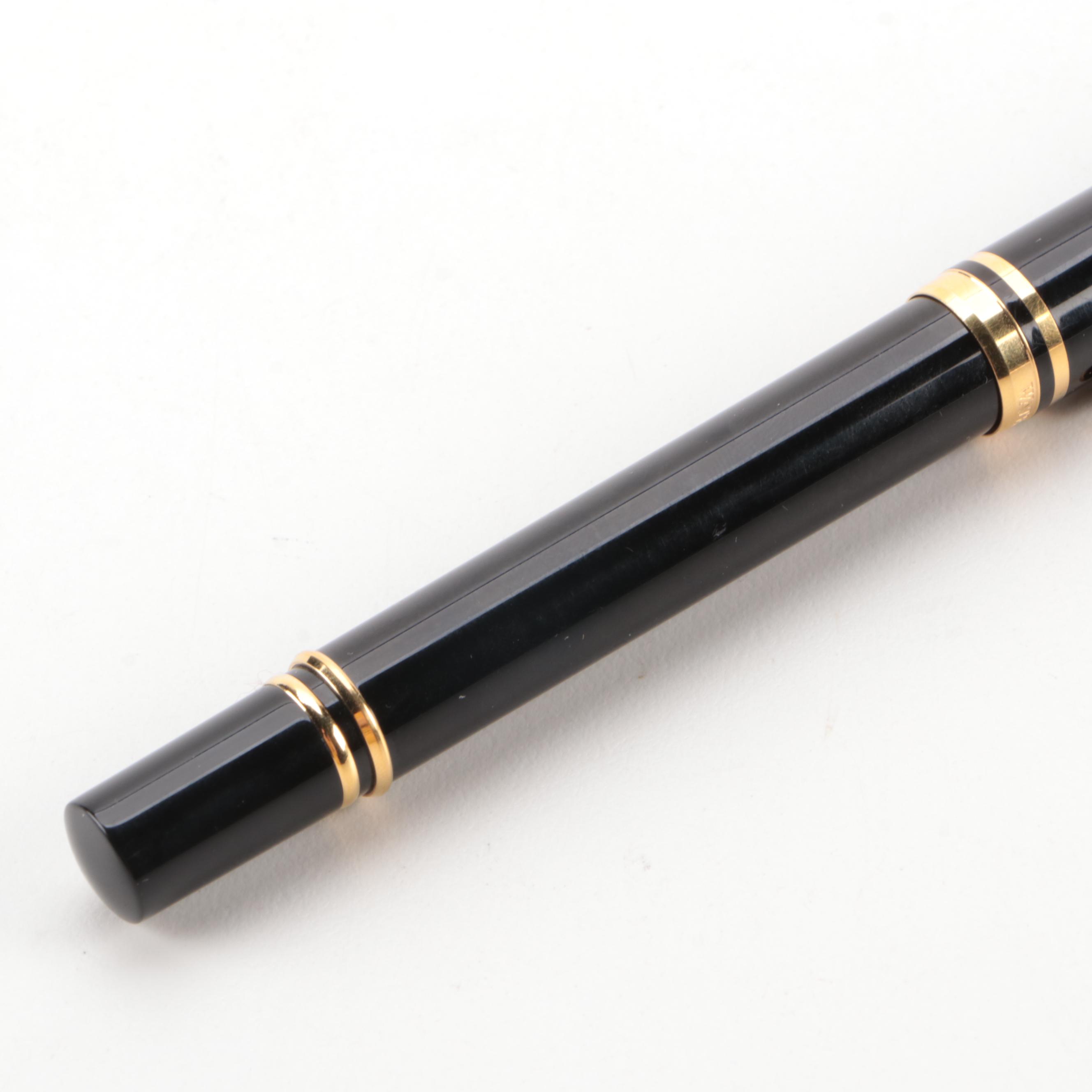 Waterman of Paris "Ideal" Black Resin Fountain Pen With 18K Nib
