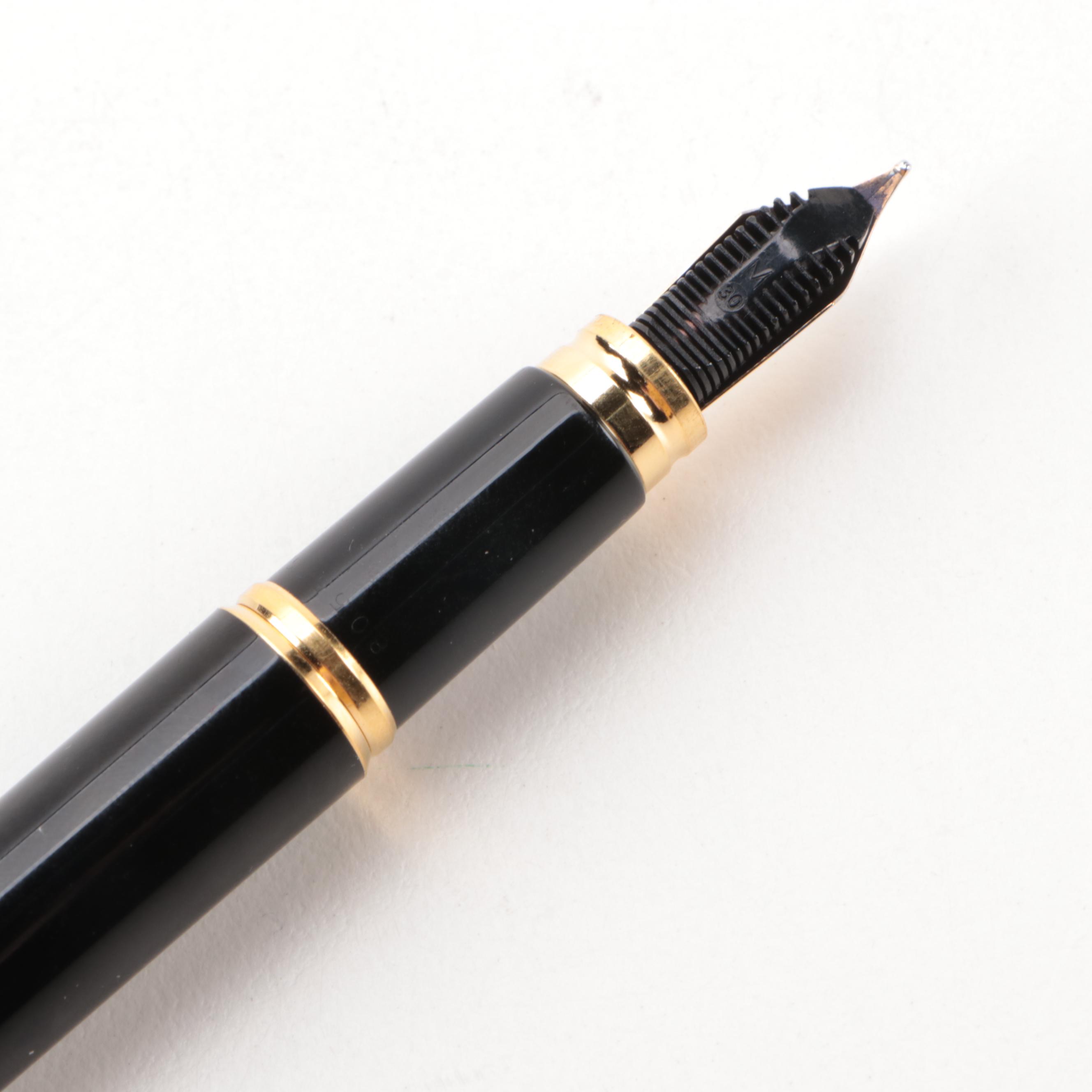 Waterman of Paris "Ideal" Black Resin Fountain Pen With 18K Nib