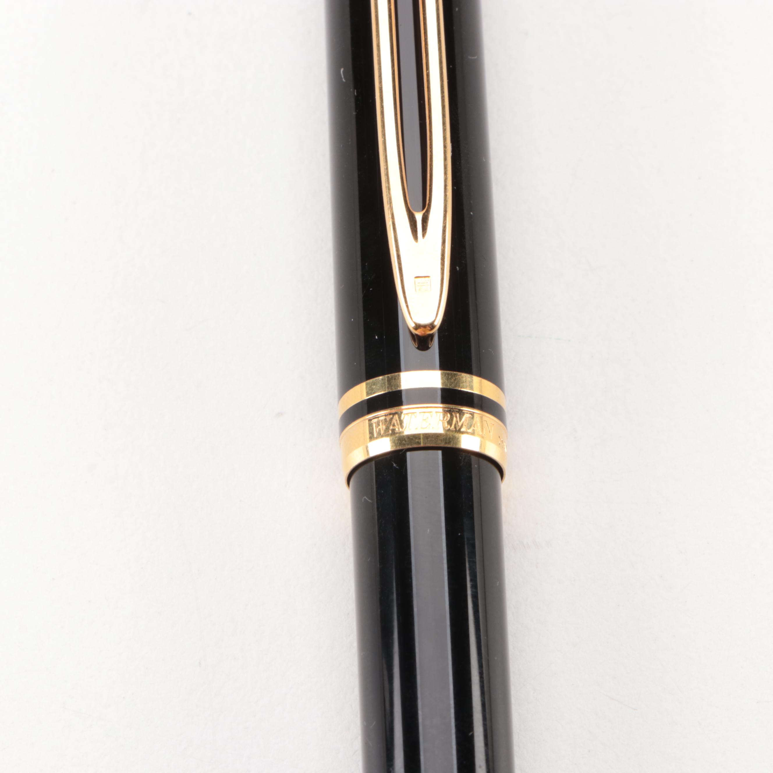 Waterman of Paris "Ideal" Black Resin Fountain Pen With 18K Nib