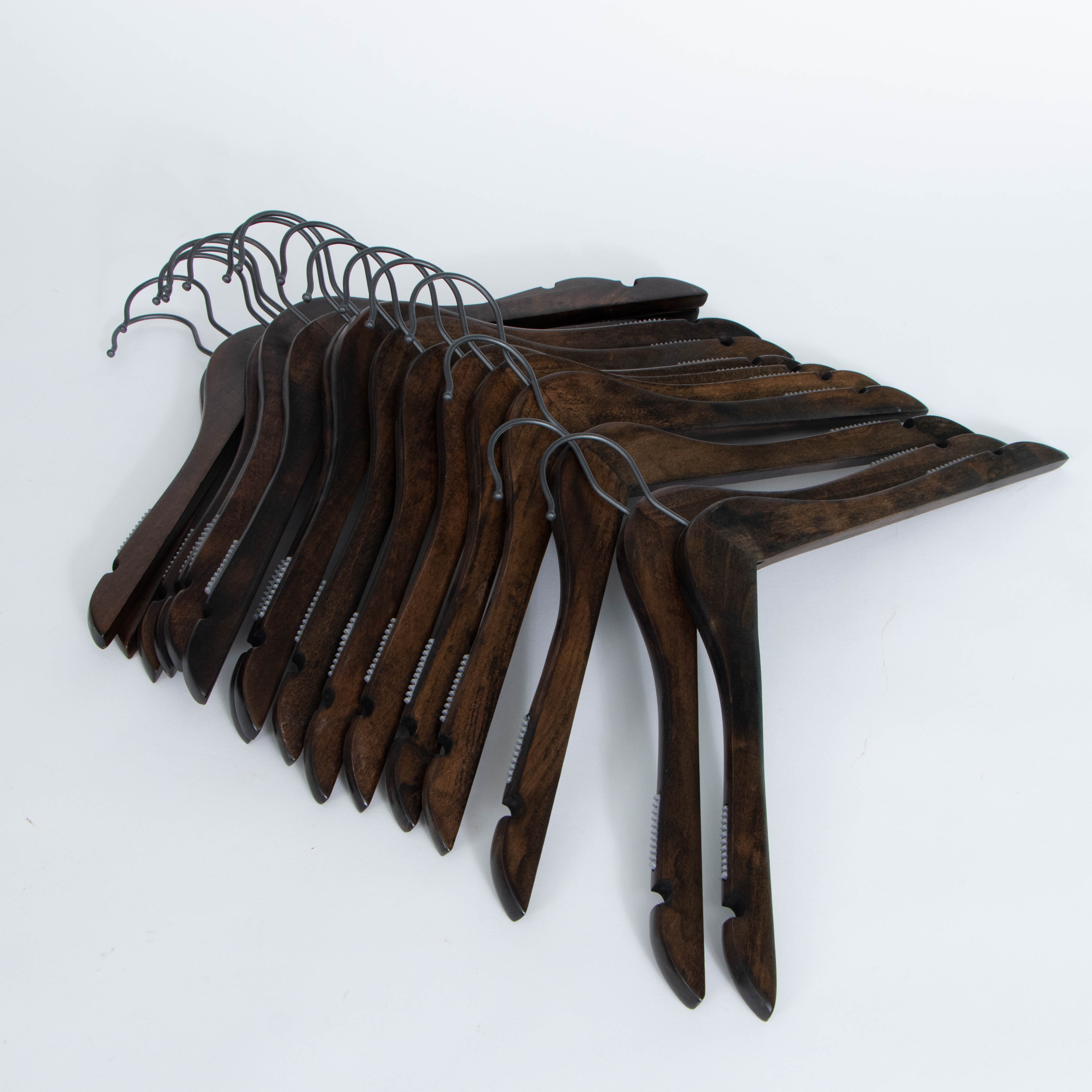 Wicker Weave Storage Baskets and Walnut-Stained Grip Shirt Hangers