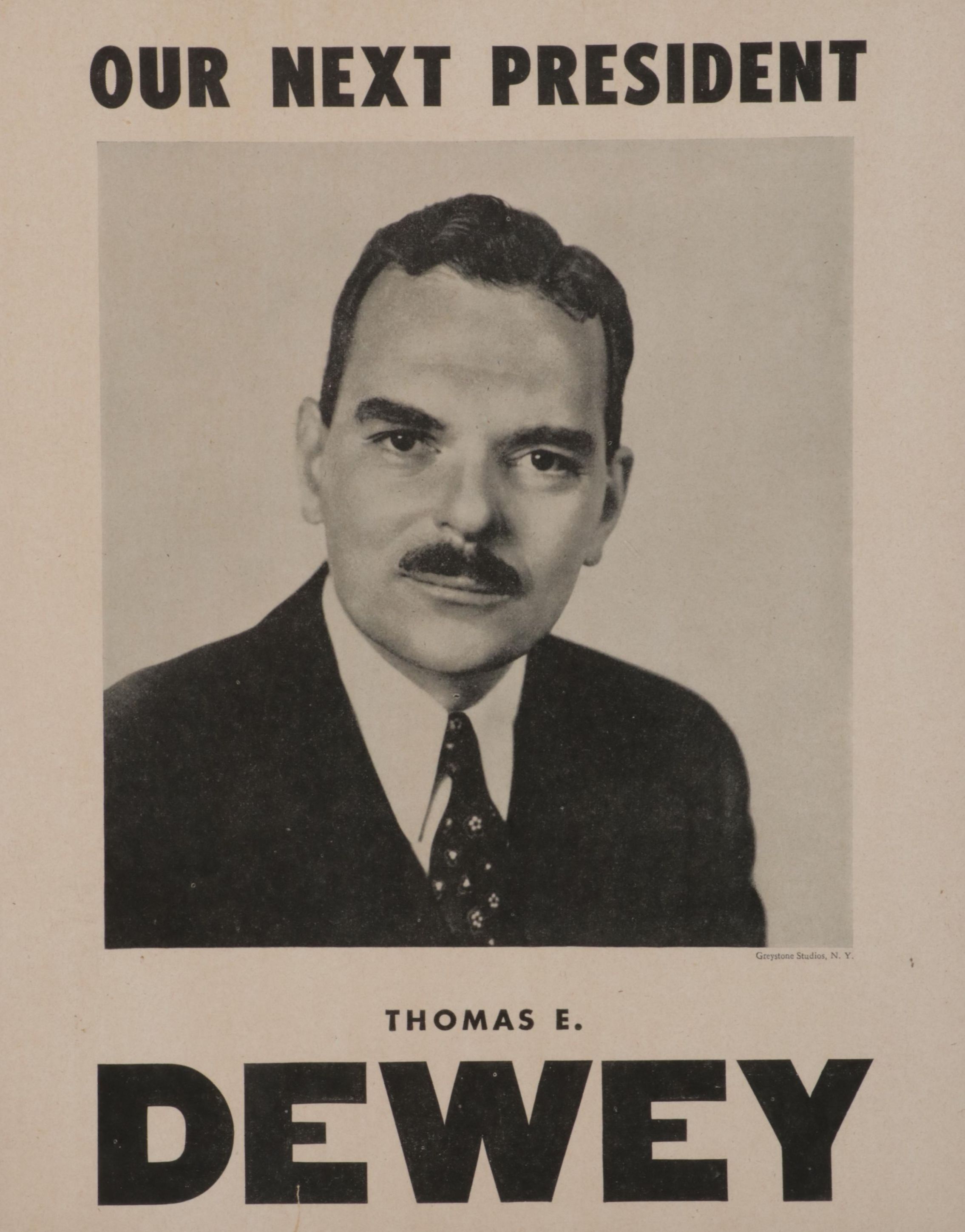 Thomas E. Dewey Halftone 1948 Presidential Campaign Poster, Circa 1948