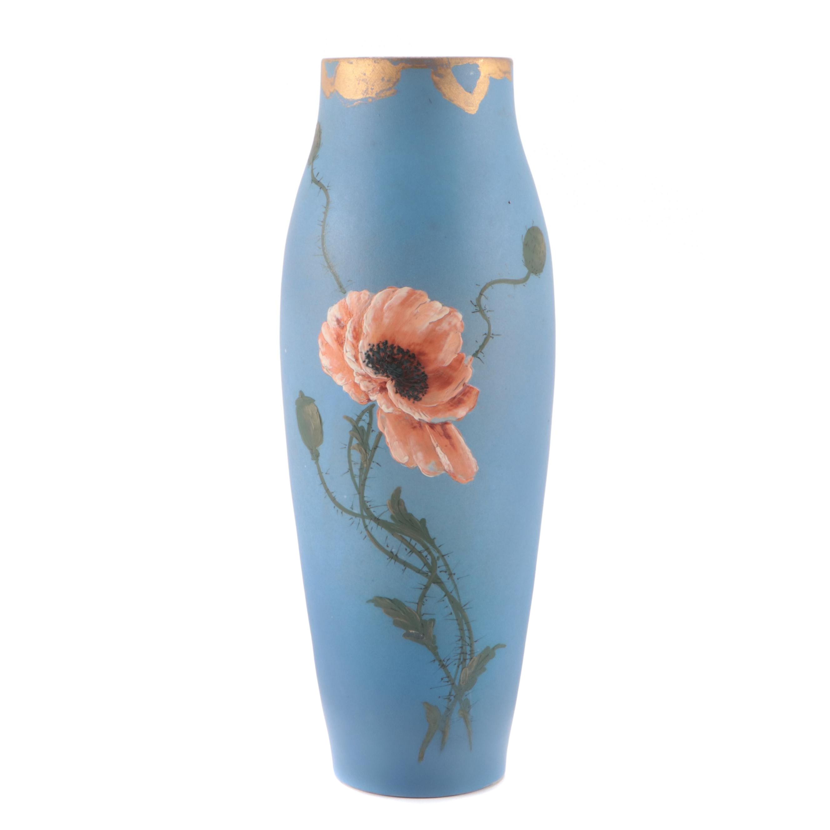 Martin Rettig for Rookwood Pottery Matte Glaze Poppy Vase, 1887