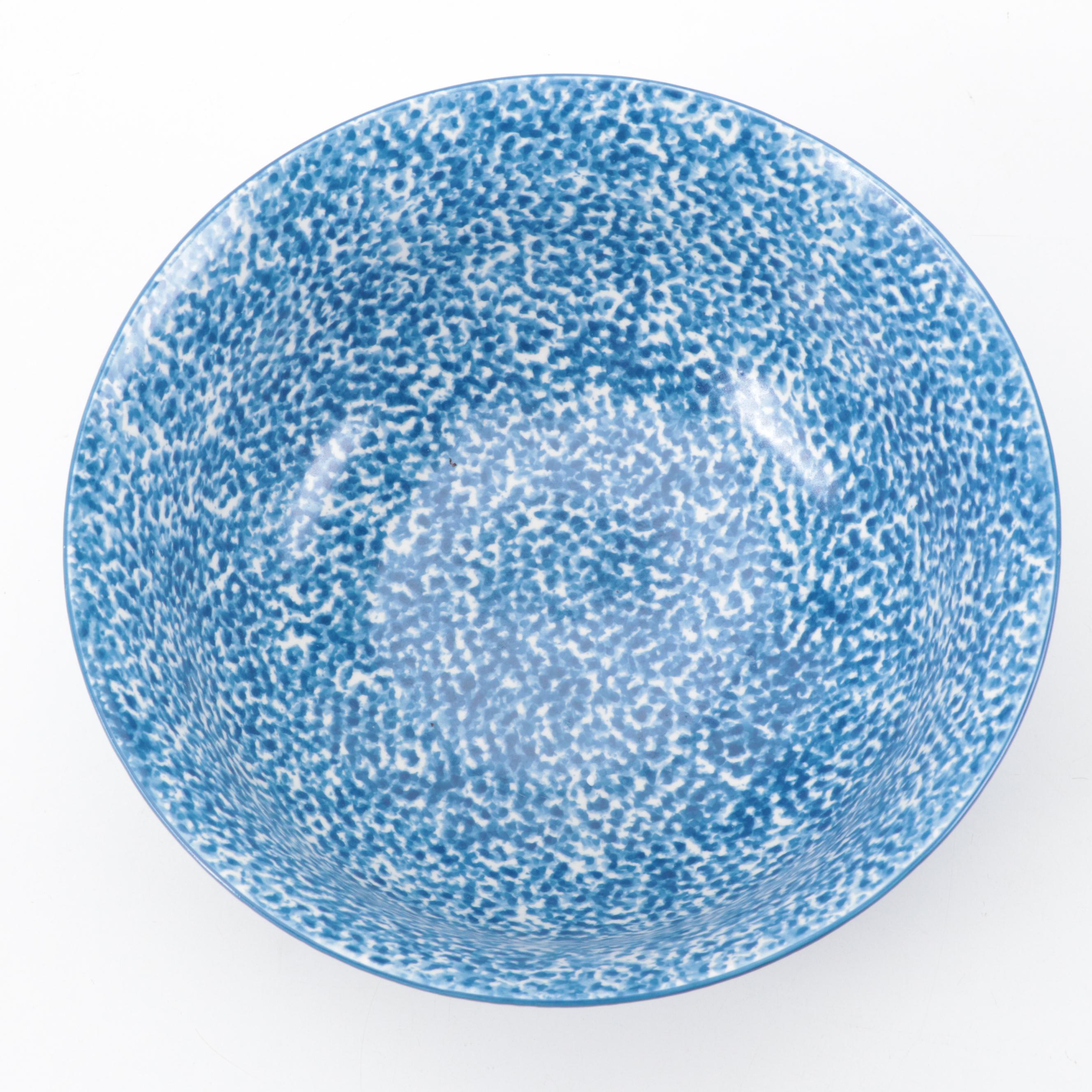 Tory Burch Stoneware Pitcher and Spongeware Serving Bowl