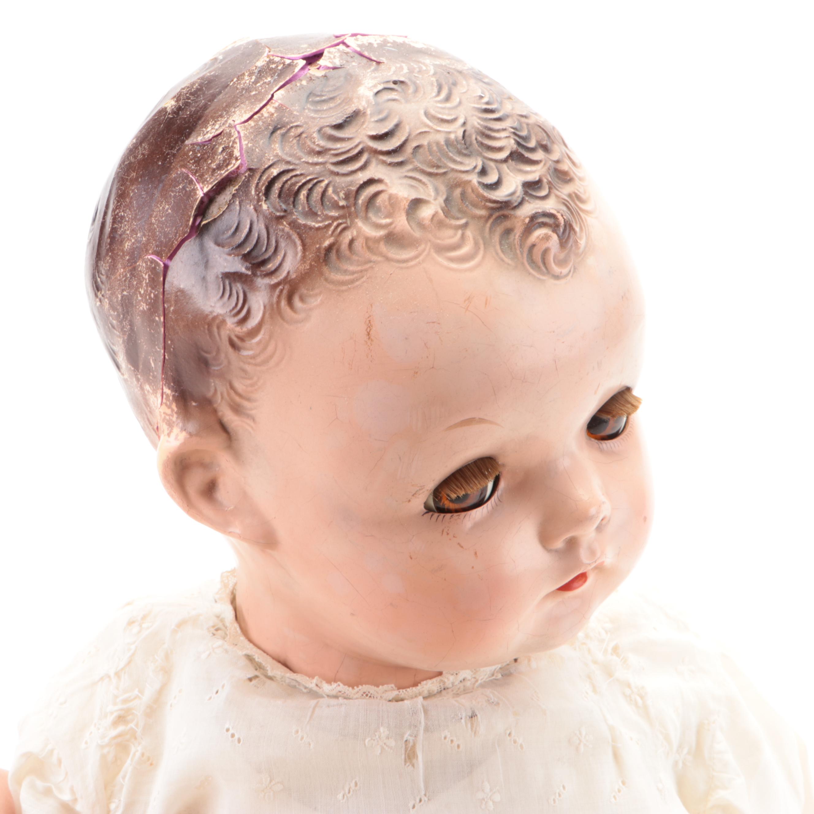 Ideal Composition Flirty Eyes Doll, Early to Mid-20th Century