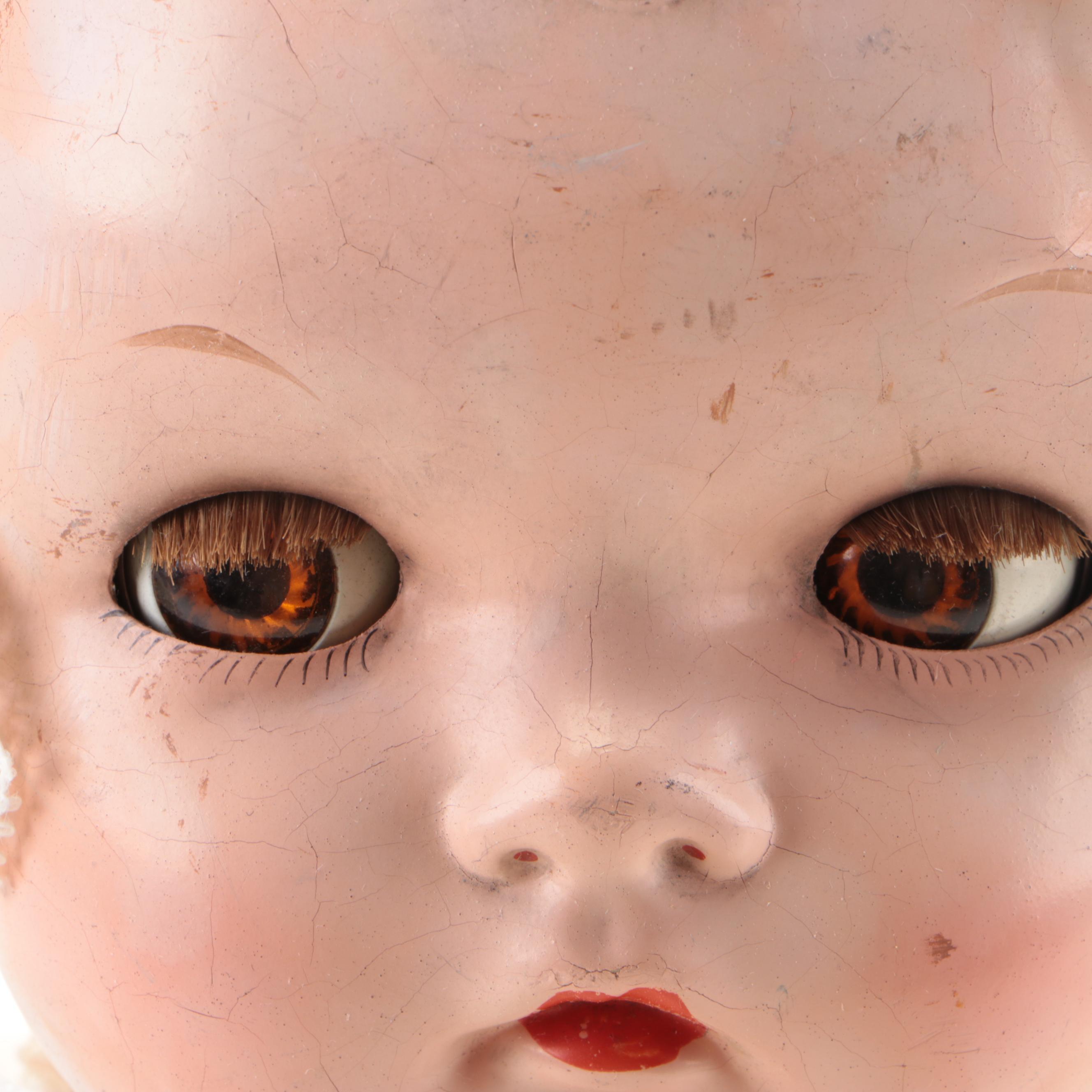 Ideal Composition Flirty Eyes Doll, Early to Mid-20th Century