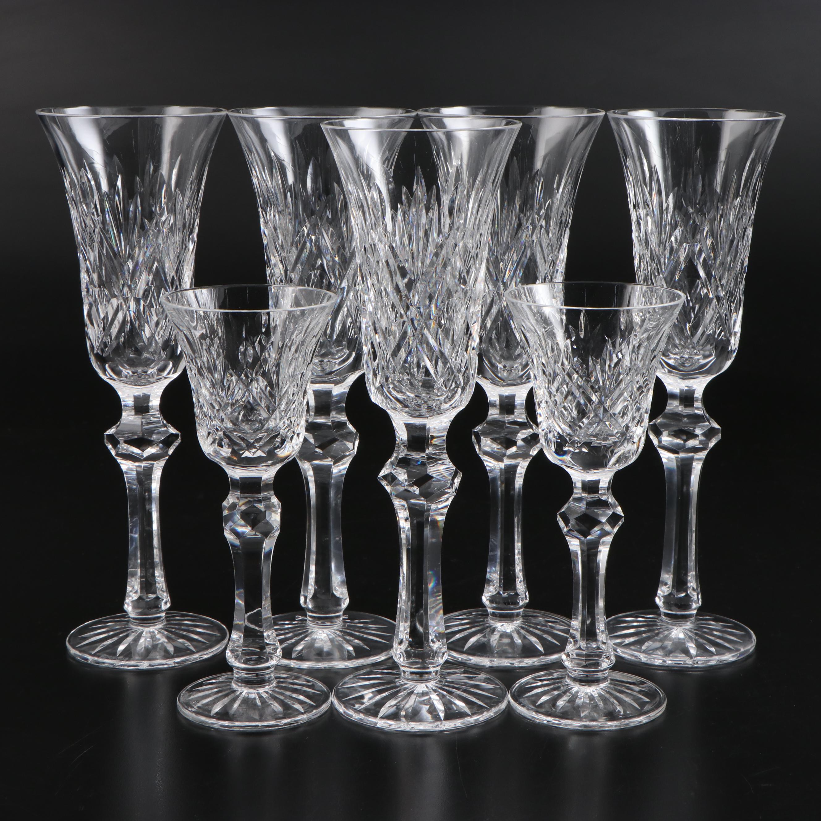 Waterford Crystal "Kilkeary" Champagne Flutes and Sherry Glasses