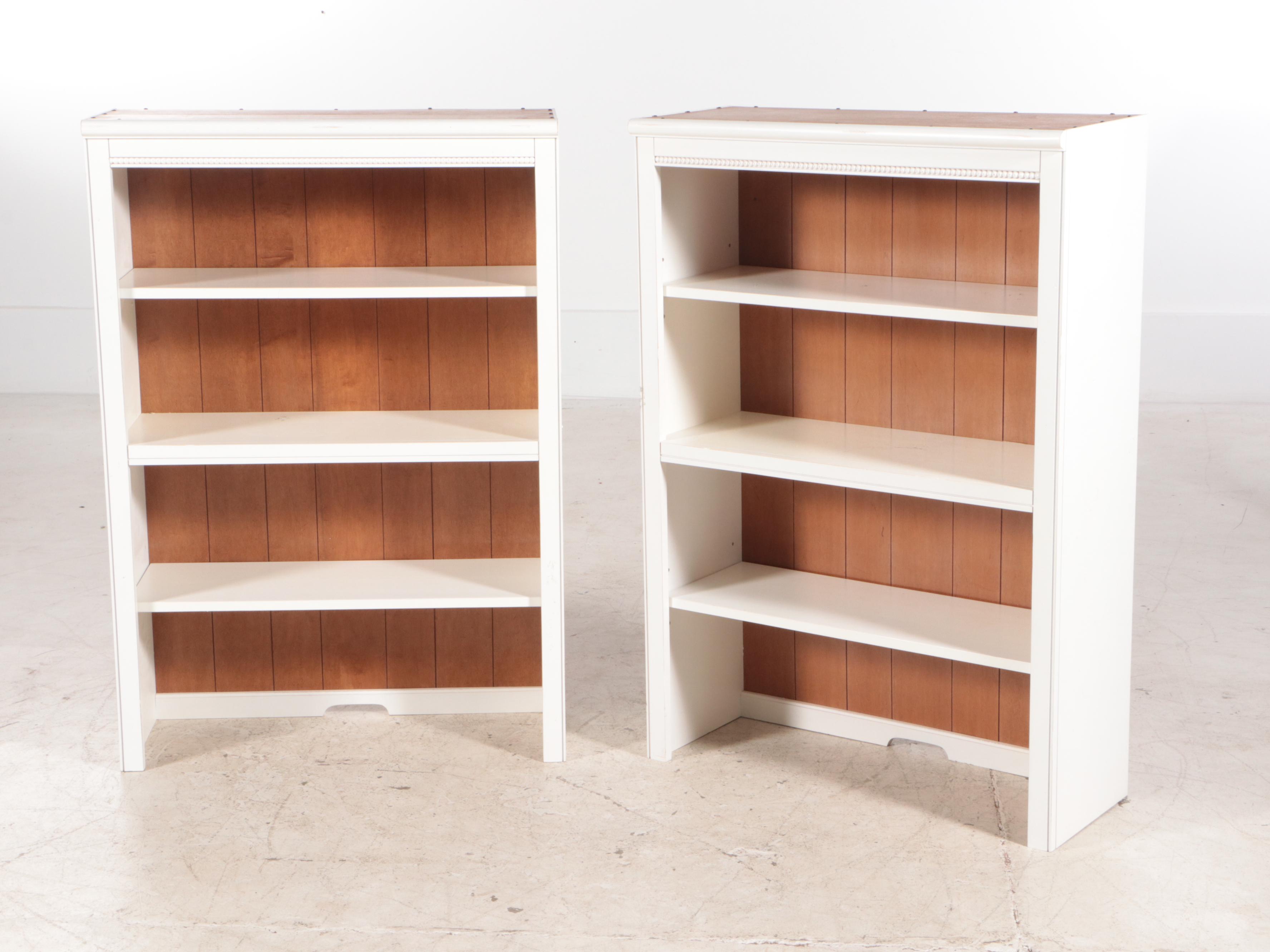 Ethan Allen Home Office Computer Desk with Hutch Plus Two Bookcases on Chests