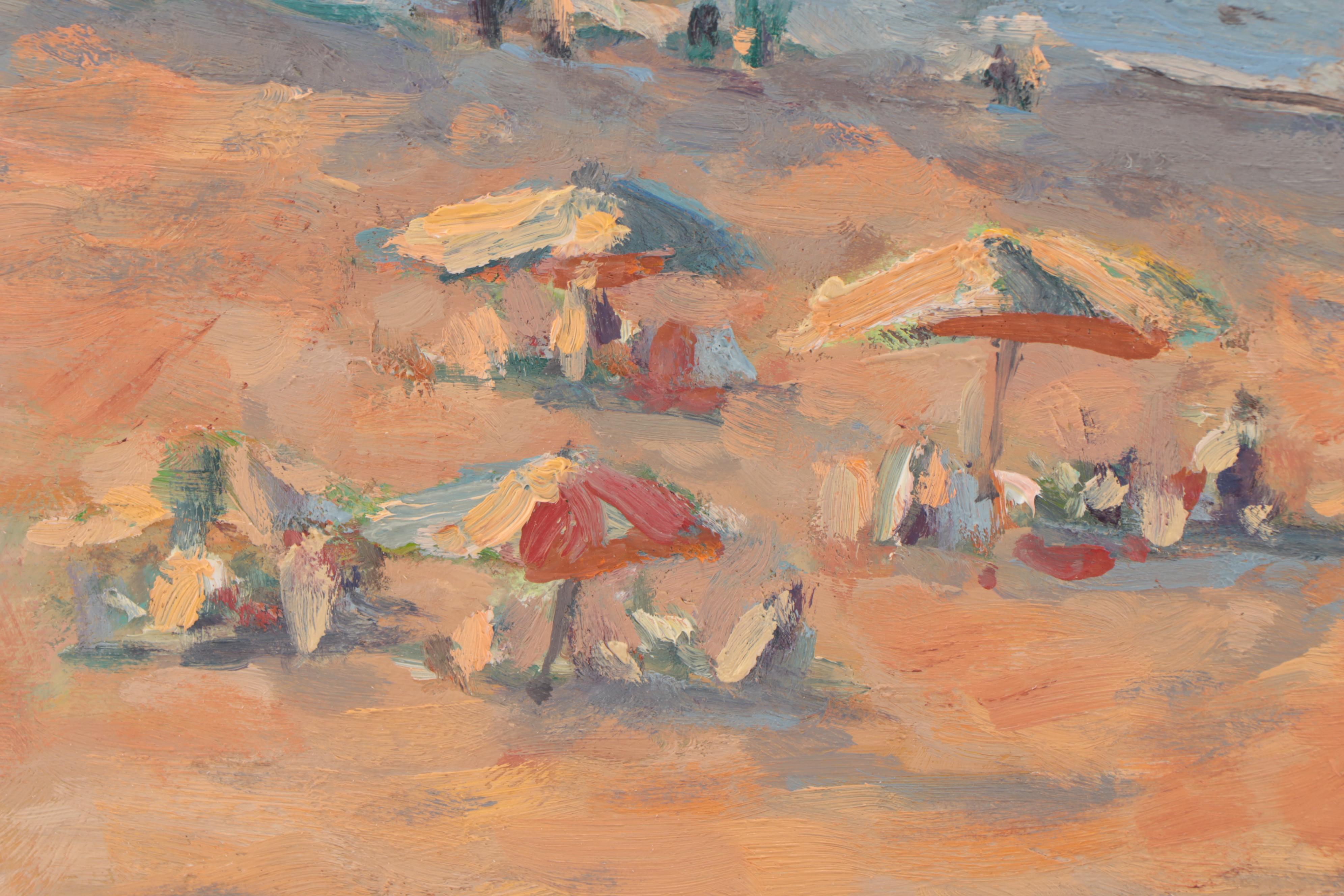 Robert Alan Waltsak Beach Scene Oil Painting