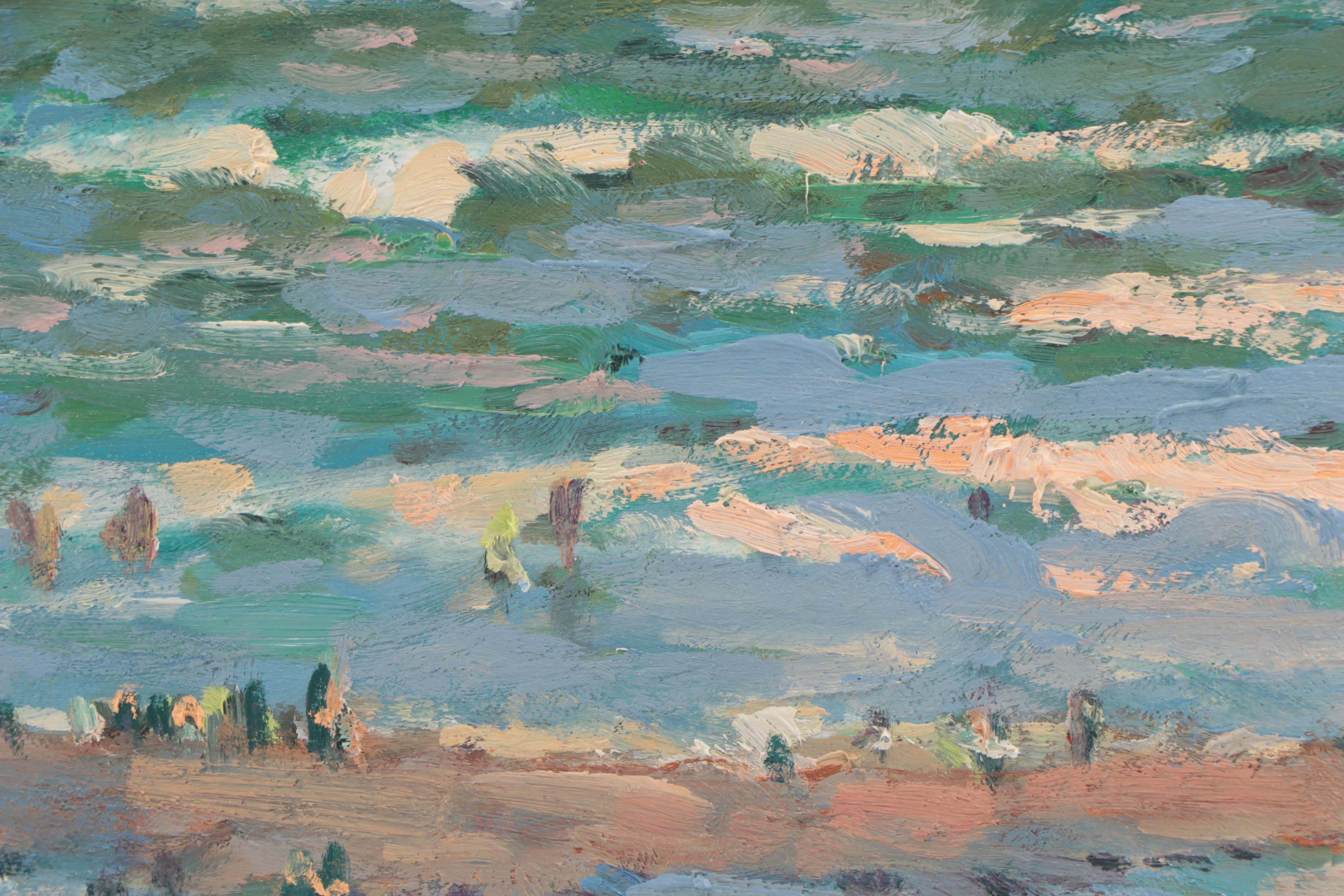 Robert Alan Waltsak Beach Scene Oil Painting