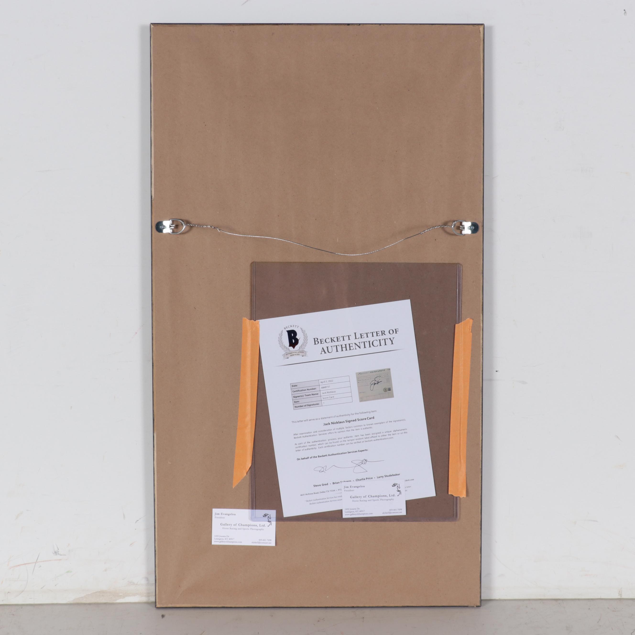 Signed 1986 Jack Nicklaus Masters Augusta National Score Card