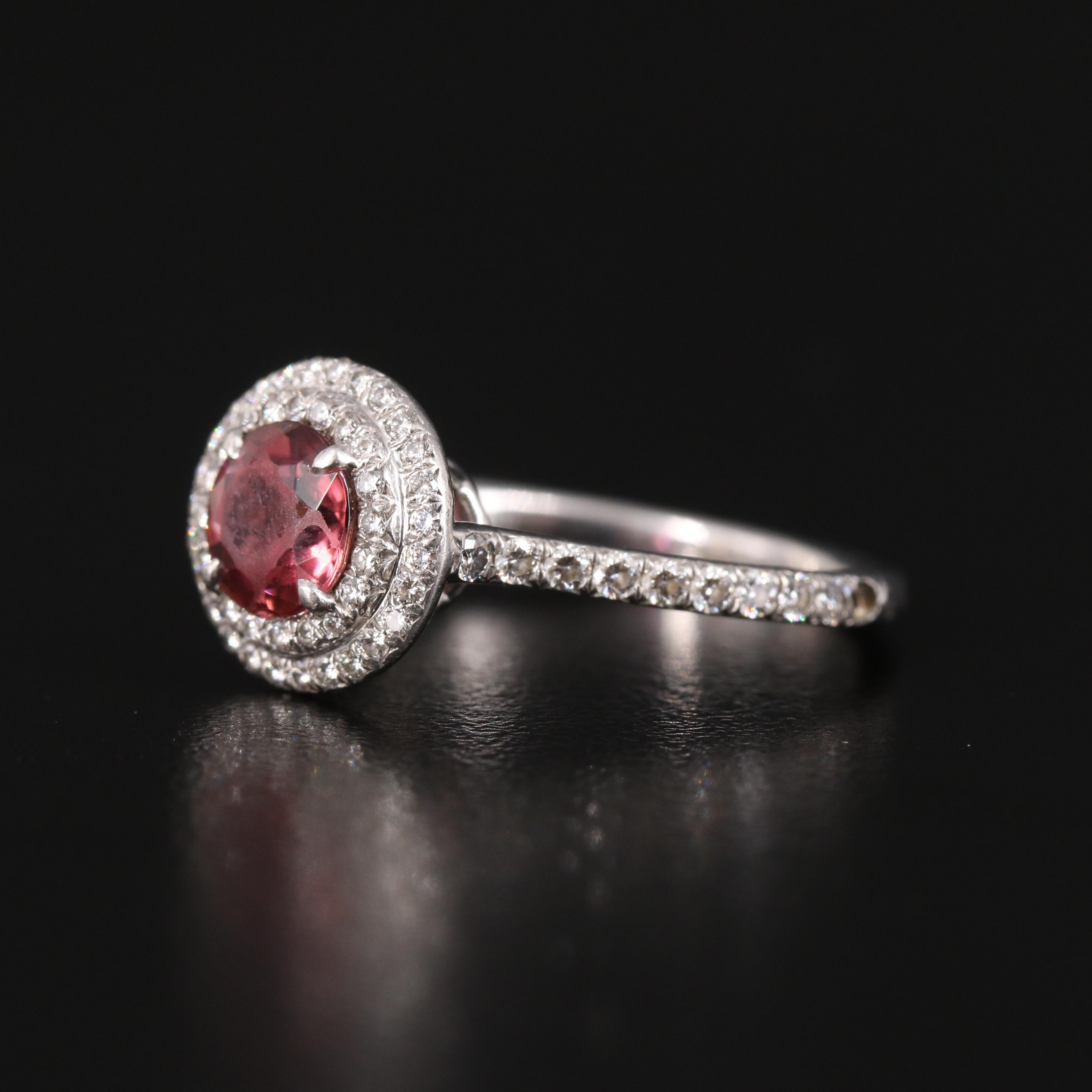 Tiffany & Co. "Soleste" Platinum Diamond and Tourmaline Ring