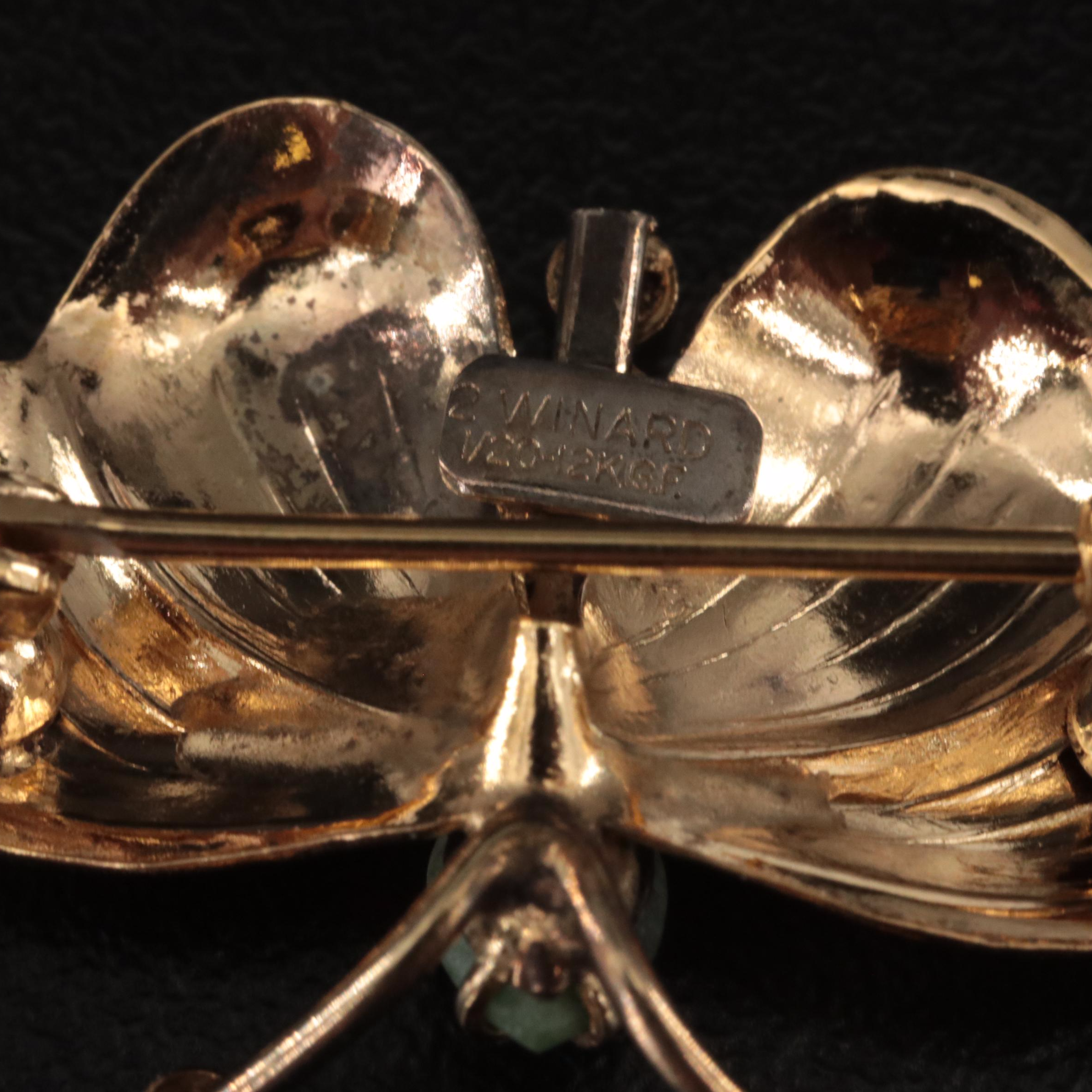 Winard Gold-Filled Serpentine Butterfly Brooch