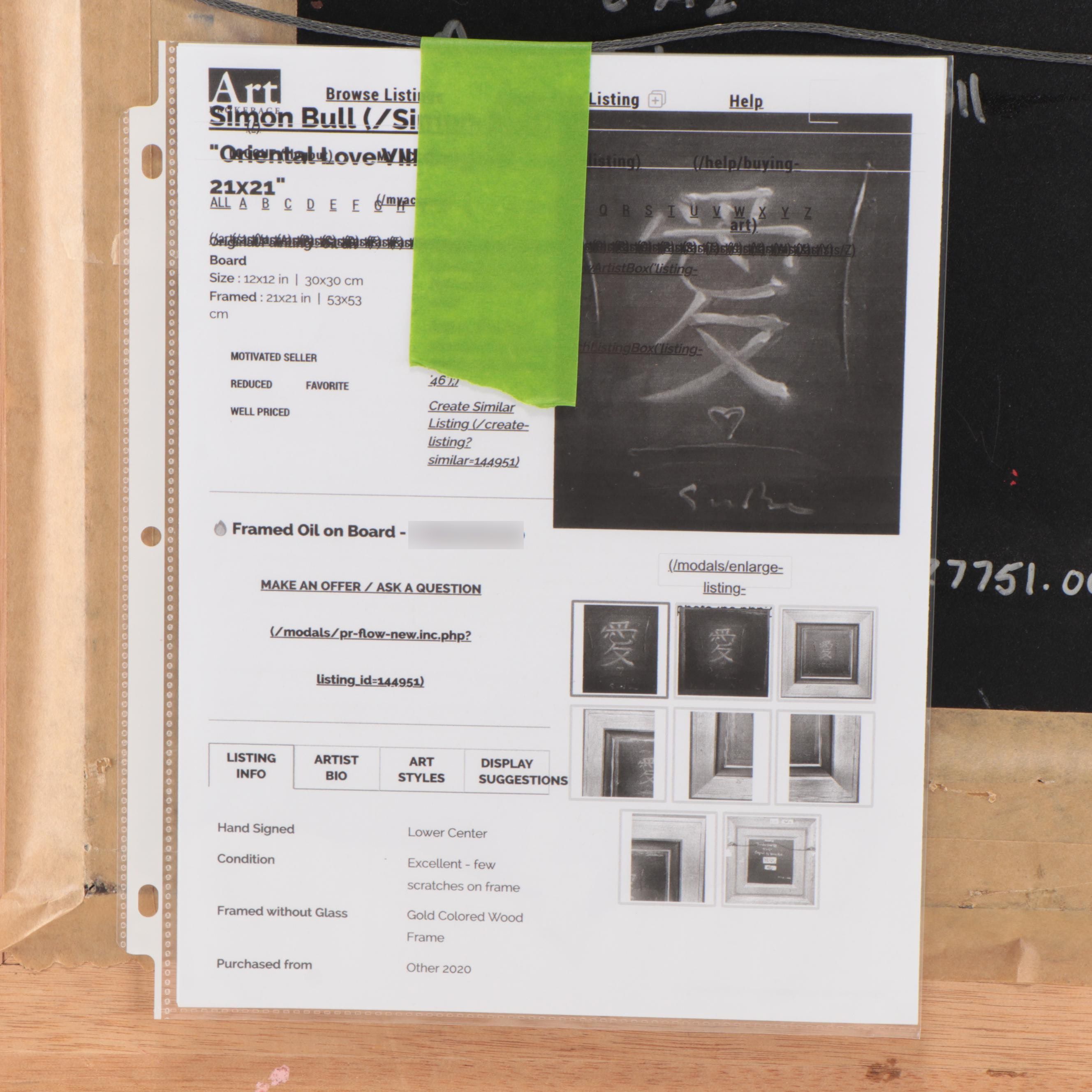 Simon Bull Oil Painting "Oriental Love"